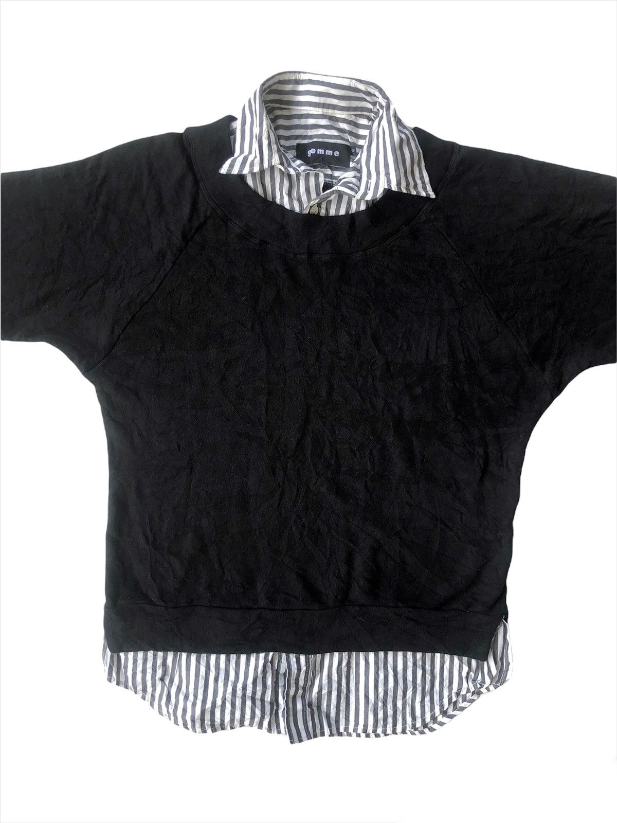 image of Gomme Homme x Yohji Yamamoto Yohji Maki Hiroshige Gomme Minimal Hybrid Sweater in Black (Size Mediu