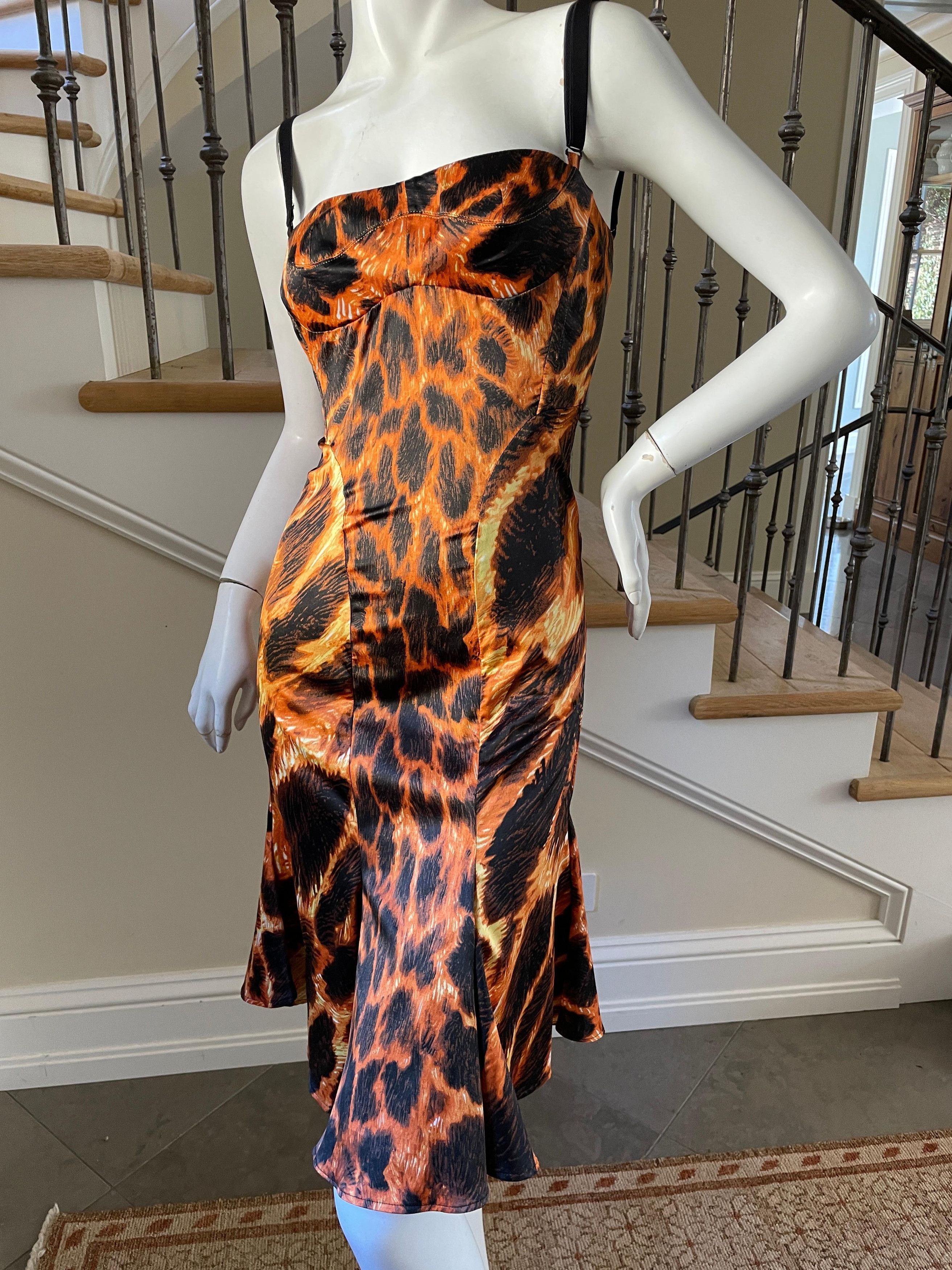 Just Cavalli Roberto Cavalli Vintage Just Cavalli Vintage y2k Animal Print Corset Dress 42 S M Grailed