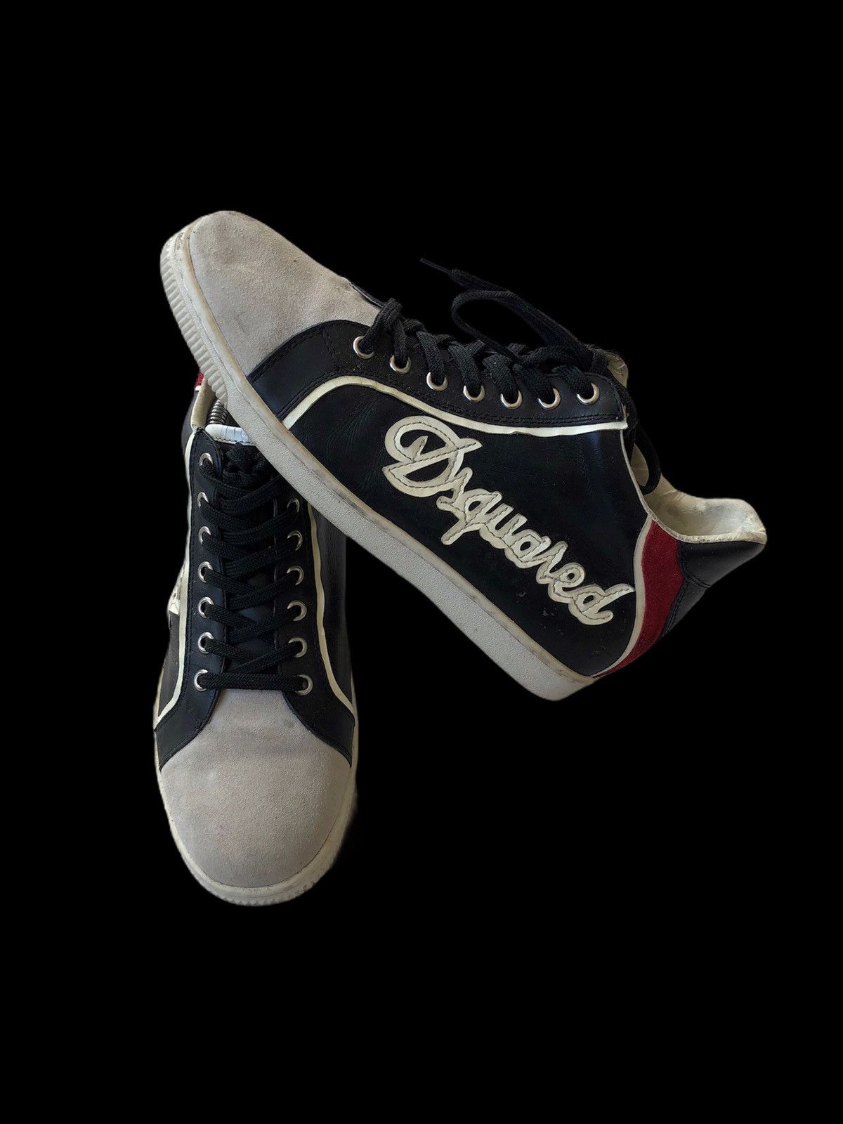 Dsquared2 DSQUARED2 D2 ™️ Logo Leather Runway Hi-Top Sneaker Size US 8 / EU 41 - 1 Thumbnail