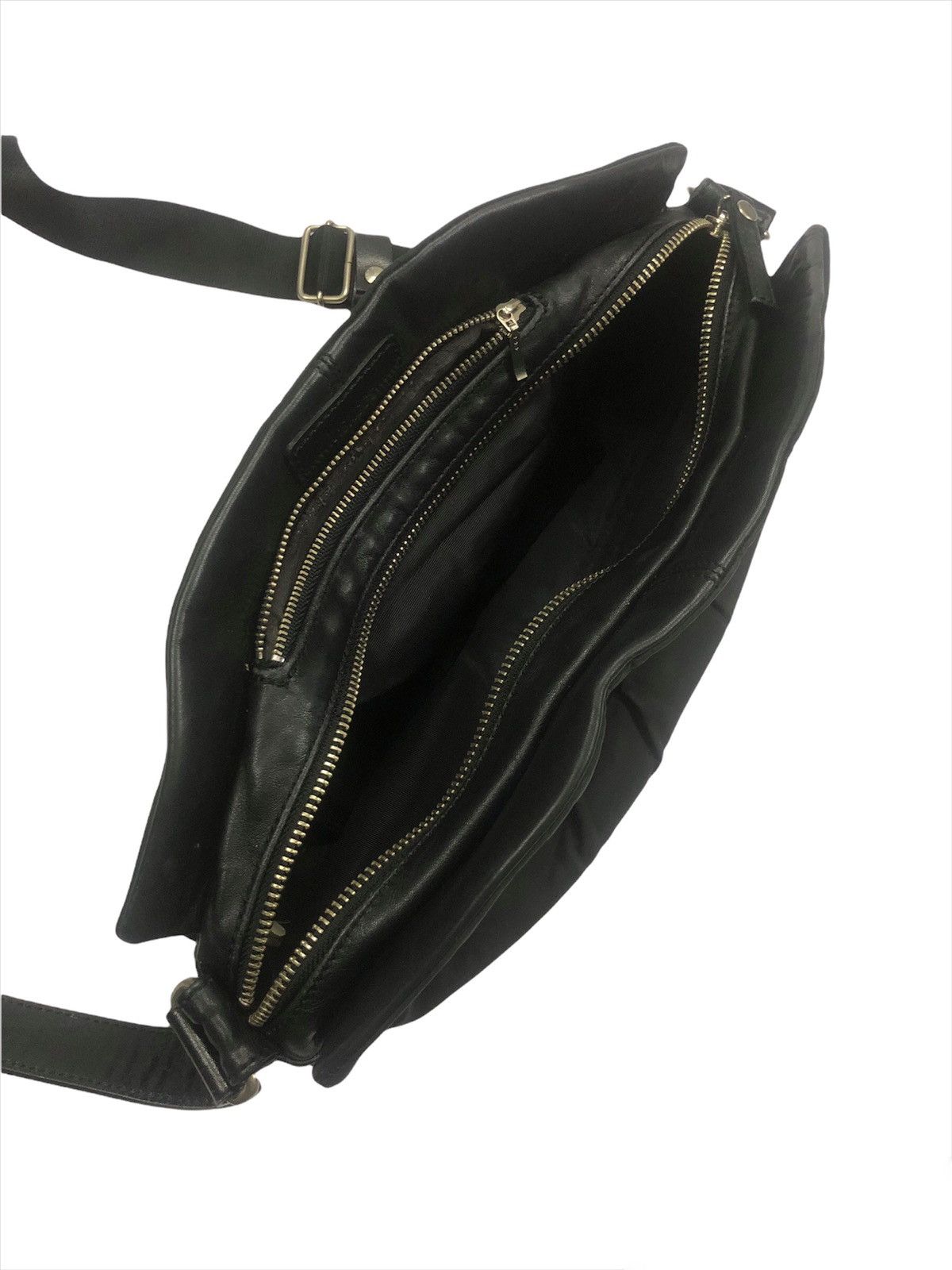 Yohji Yamamoto OG Yohji Yamamoto Y'Saccs Leather Hybrid Medium Sling Bag Size ONE SIZE - 4 Thumbnail