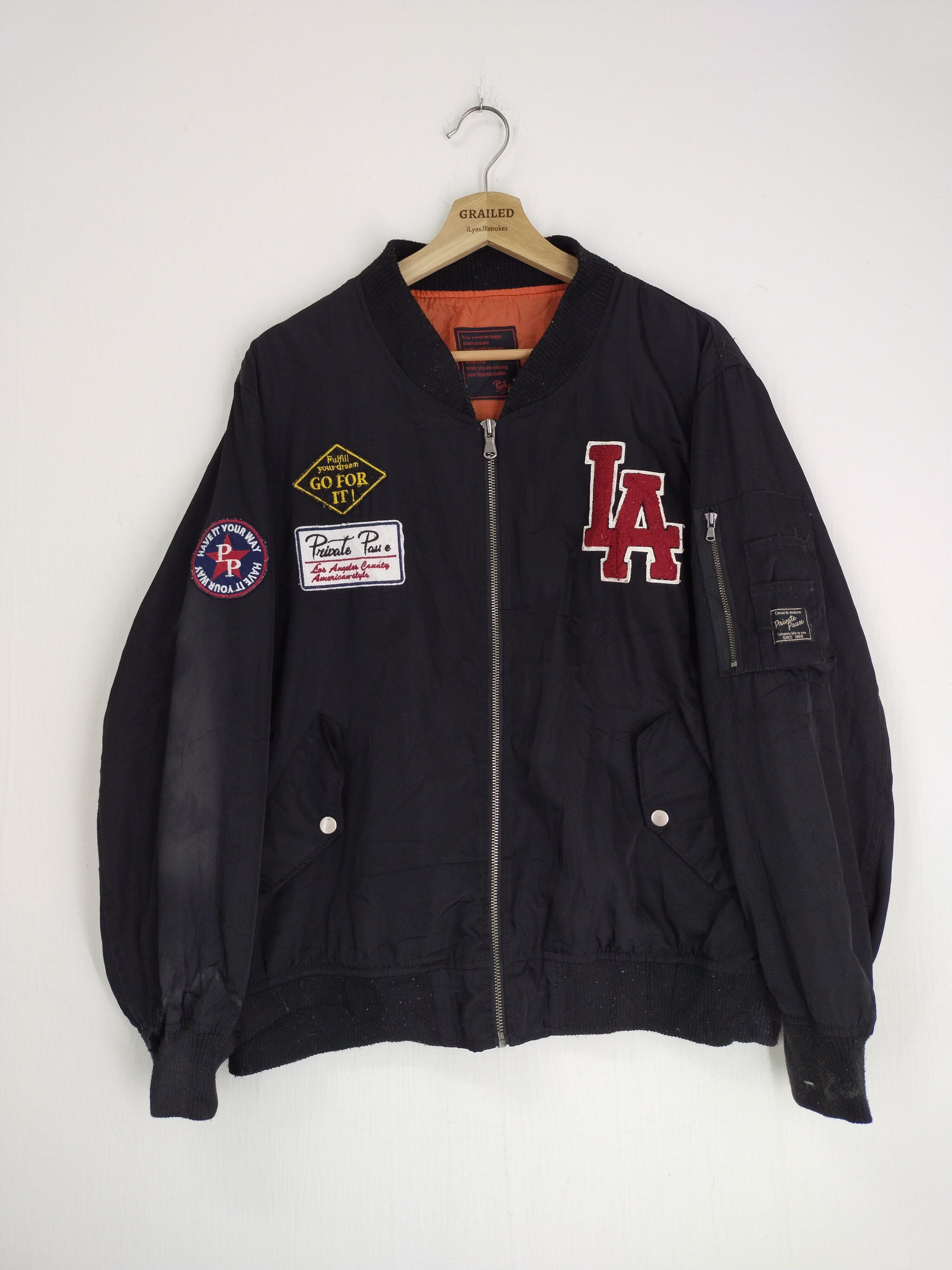 image of Bomber Jacket Embroidery Bomber Varsity Jacket, Men's (Size Medium)