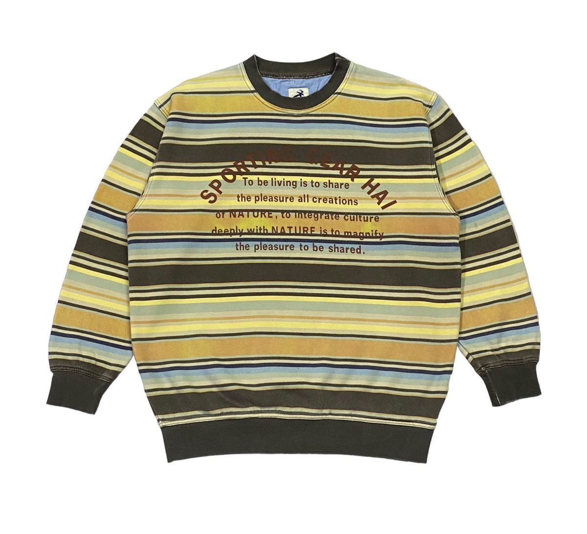 Hai Sporting Gear Vintage Issey Miyake Hai Sporting Gear Striped Sweatshirt Size US M / EU 48-50 / 2 - 2 Thumbnail