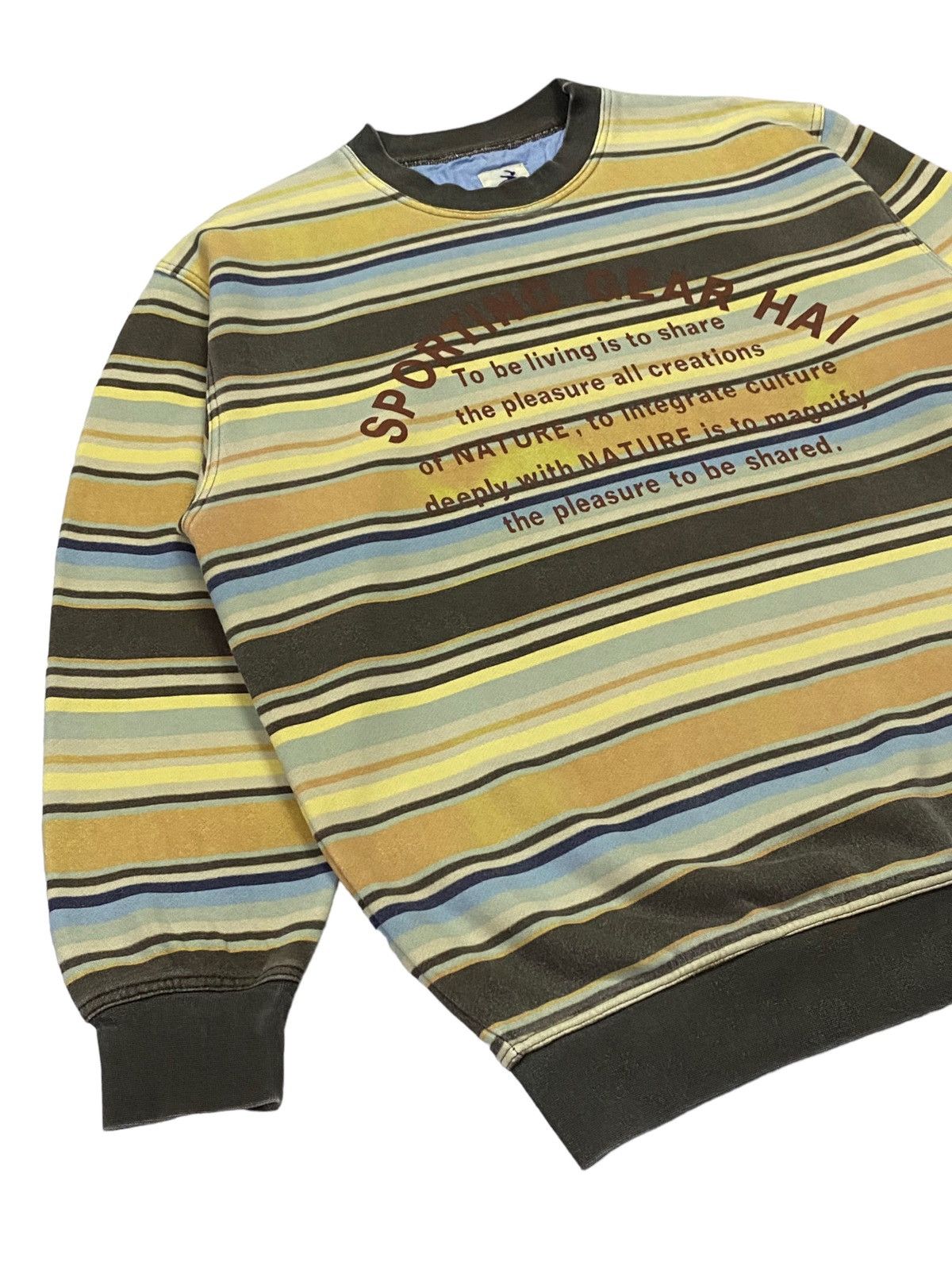 Hai Sporting Gear Vintage Issey Miyake Hai Sporting Gear Striped Sweatshirt Size US M / EU 48-50 / 2 - 16 Thumbnail