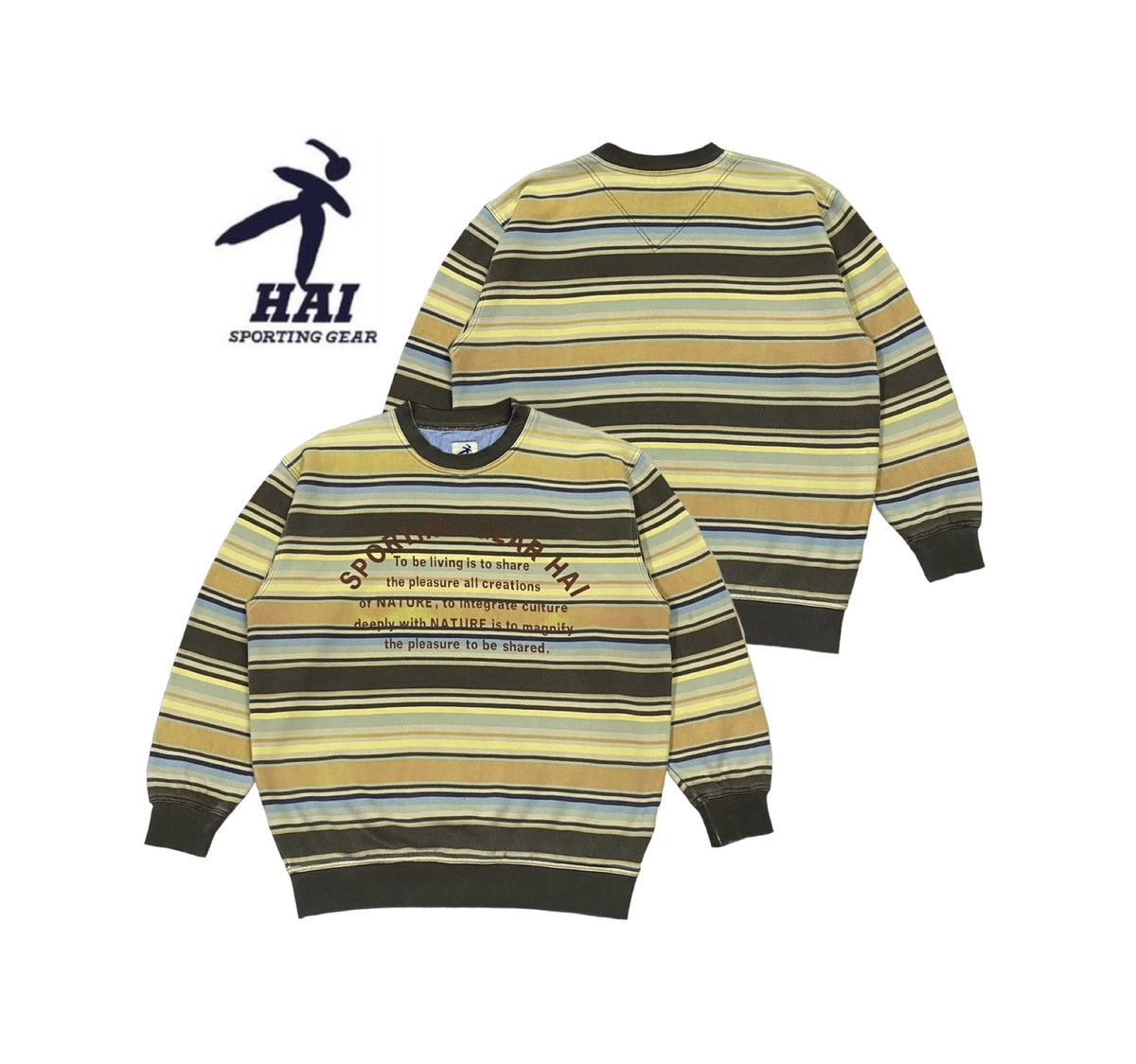 Hai Sporting Gear Vintage Issey Miyake Hai Sporting Gear Striped Sweatshirt Size US M / EU 48-50 / 2 - 1 Thumbnail