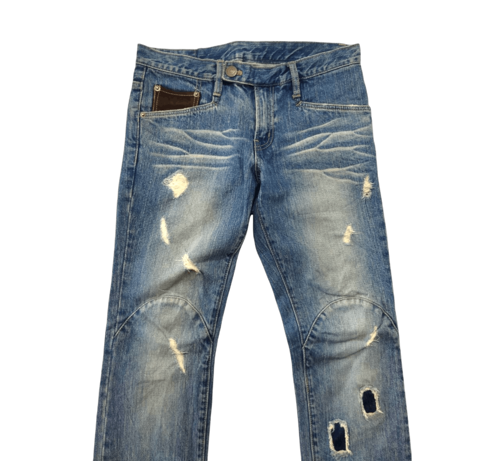 PPFM Japanese PPFM Original Distressed Design Jeans Size US 33 - 2 Thumbnail