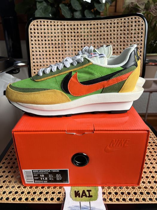 sacai x nike ldwaffle green gusto mens