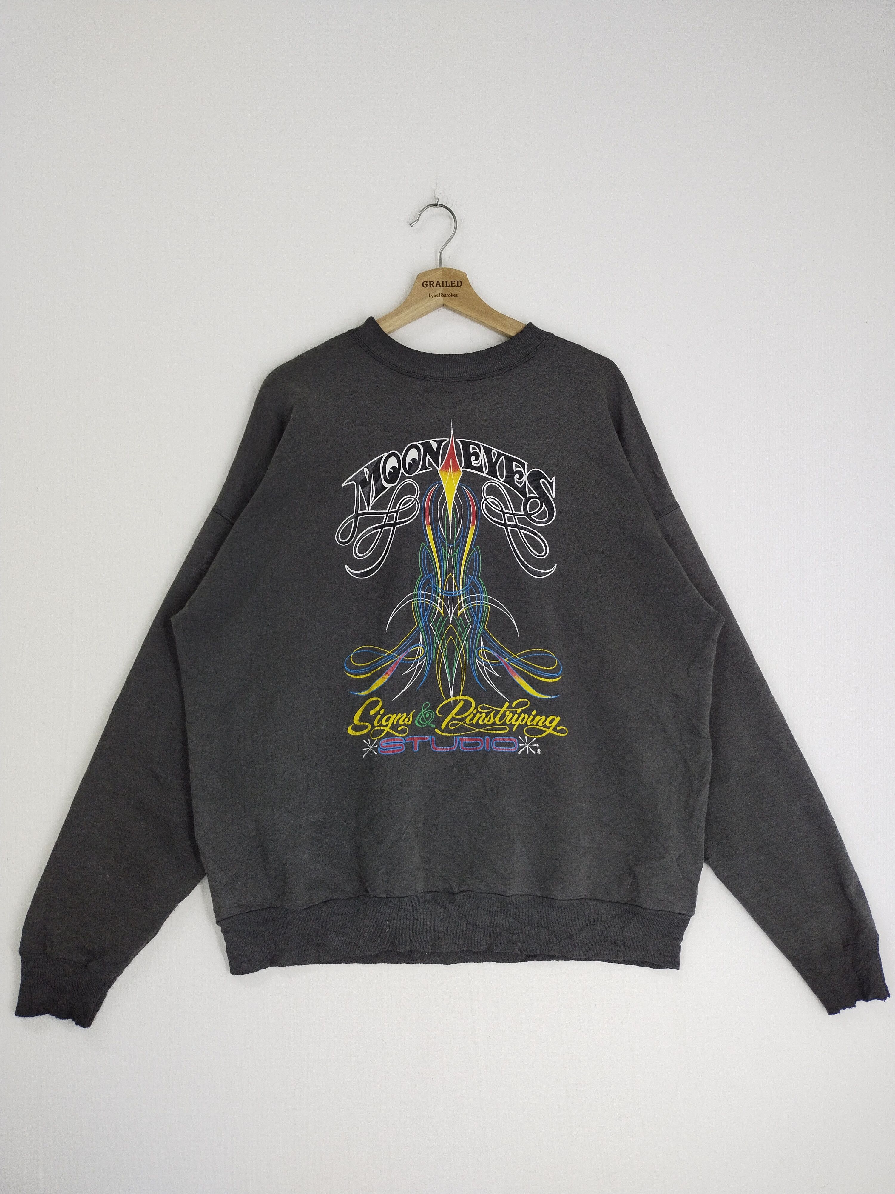 If Six Was Nine × Moon Collective × Vintage VINTAGE MOON EYES FLYING EYES SIGNS PIRATRIPING SWEATSHIRT Size US L / EU 52-54 / 3 - 2 Thumbnail