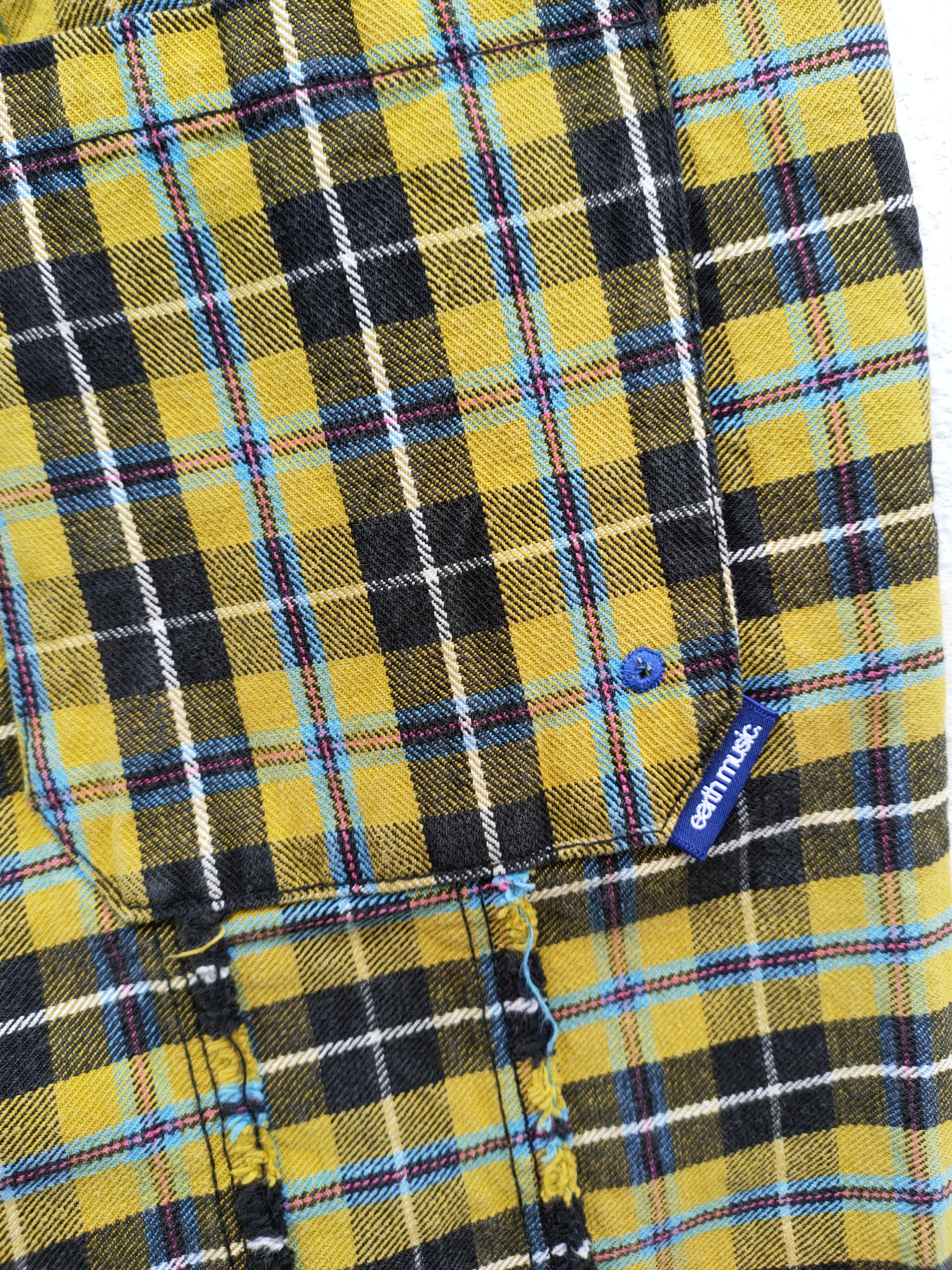 Japanese Brand Earth Music Reconstructed Checkered Denim Size US 29 - 5 Thumbnail