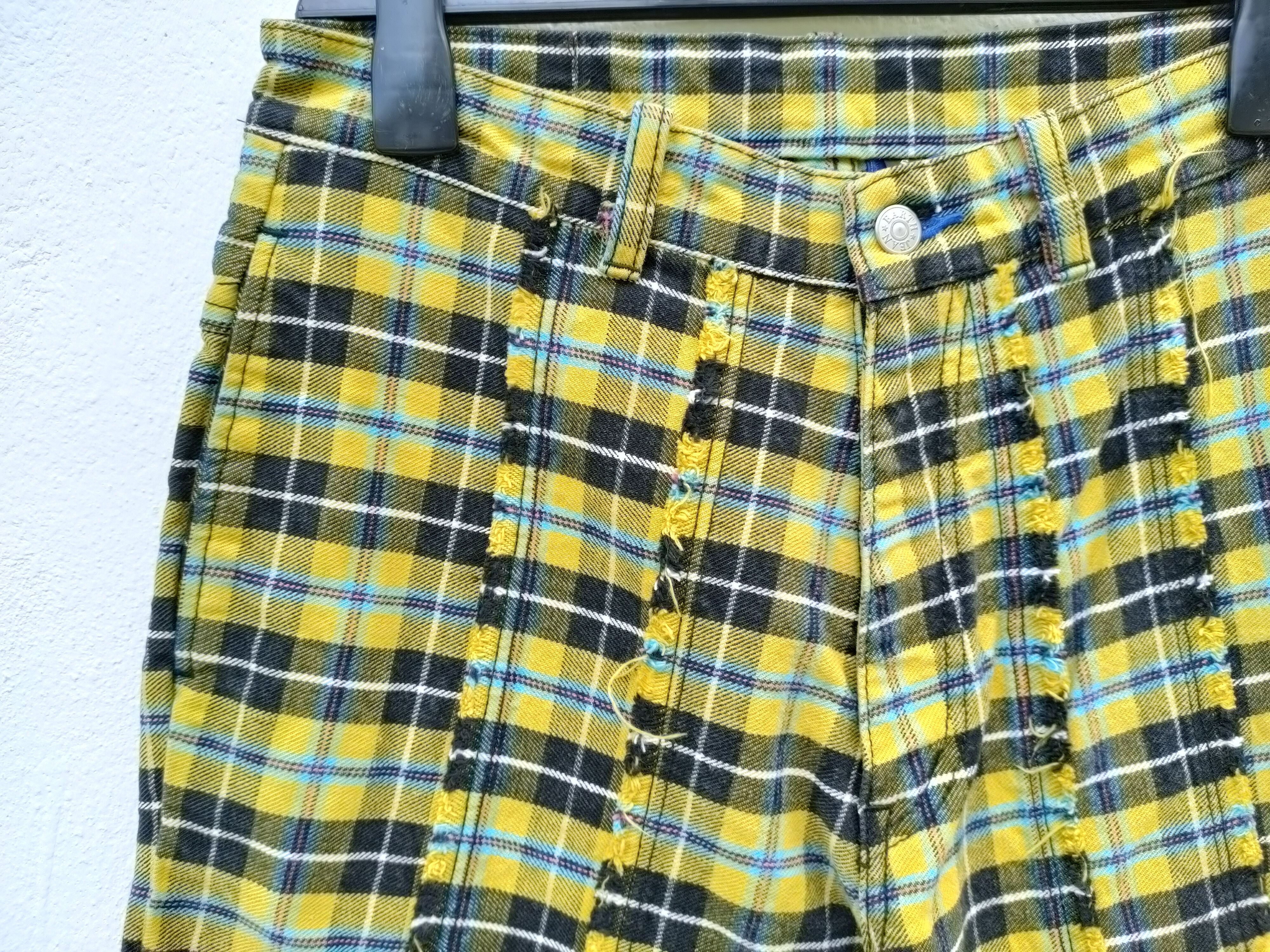 Japanese Brand Earth Music Reconstructed Checkered Denim Size US 29 - 8 Thumbnail