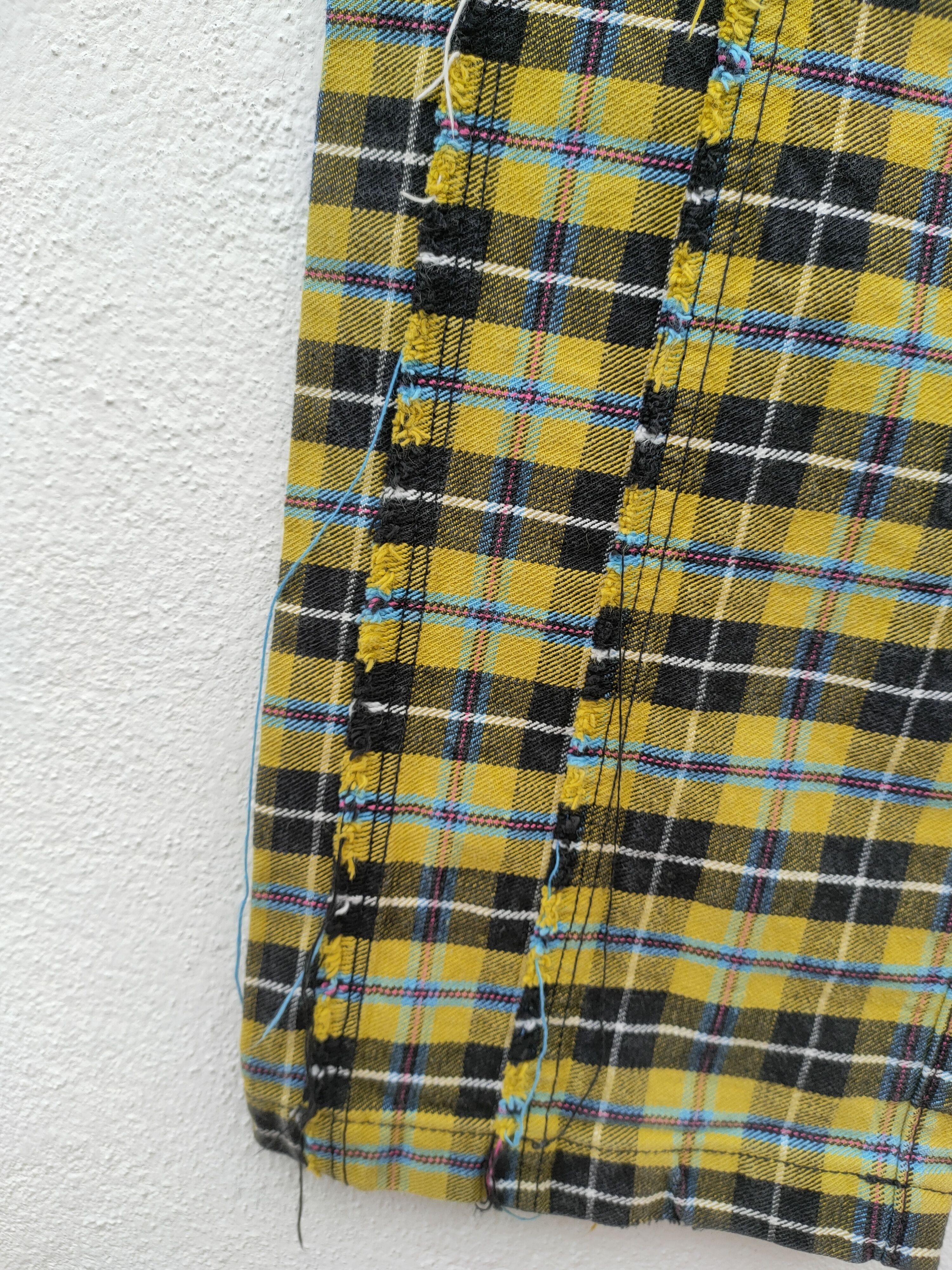 Japanese Brand Earth Music Reconstructed Checkered Denim Size US 29 - 6 Thumbnail