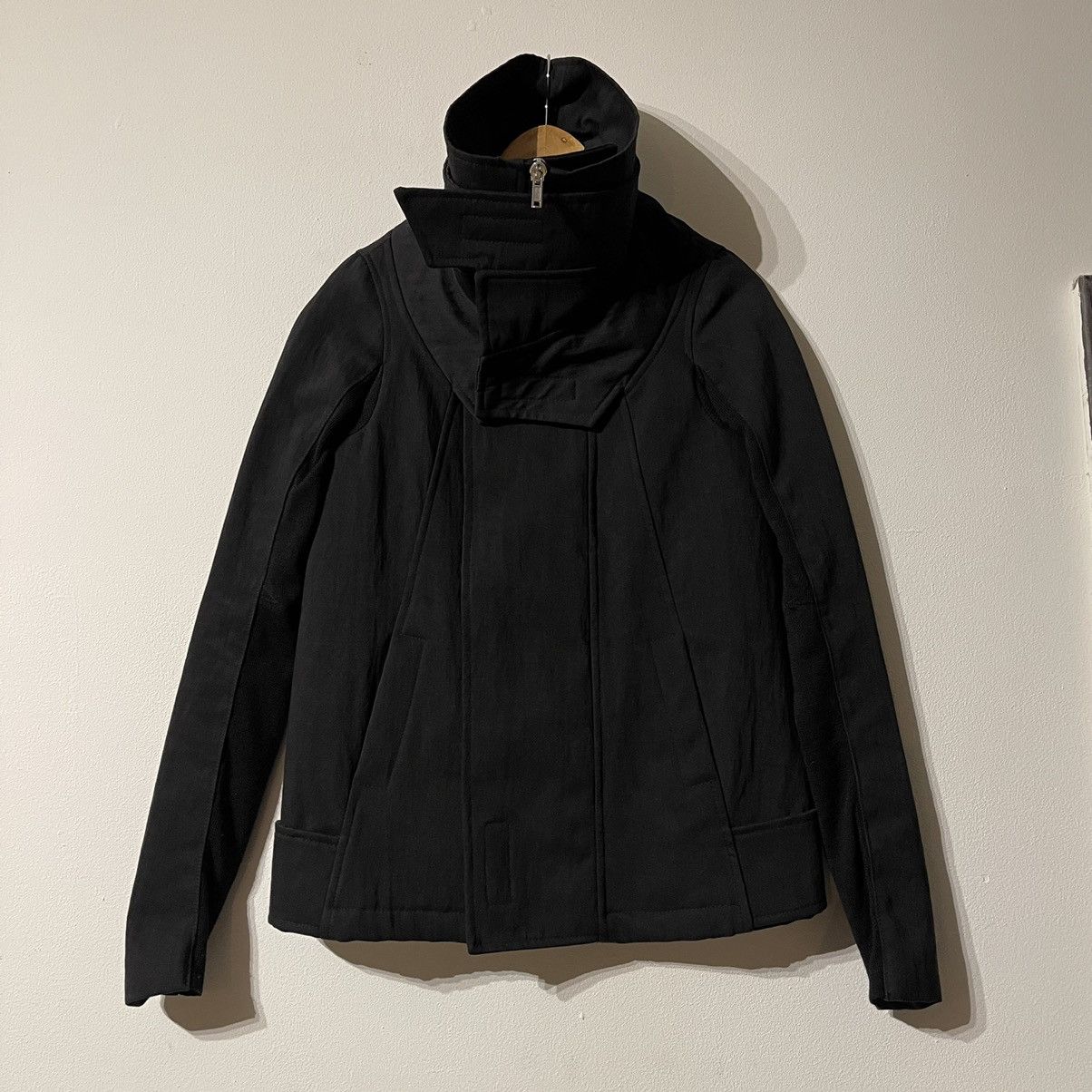 image of Rick Owens Mainline 2008 Double Collar Jacket in Black, Men's (Size Small)