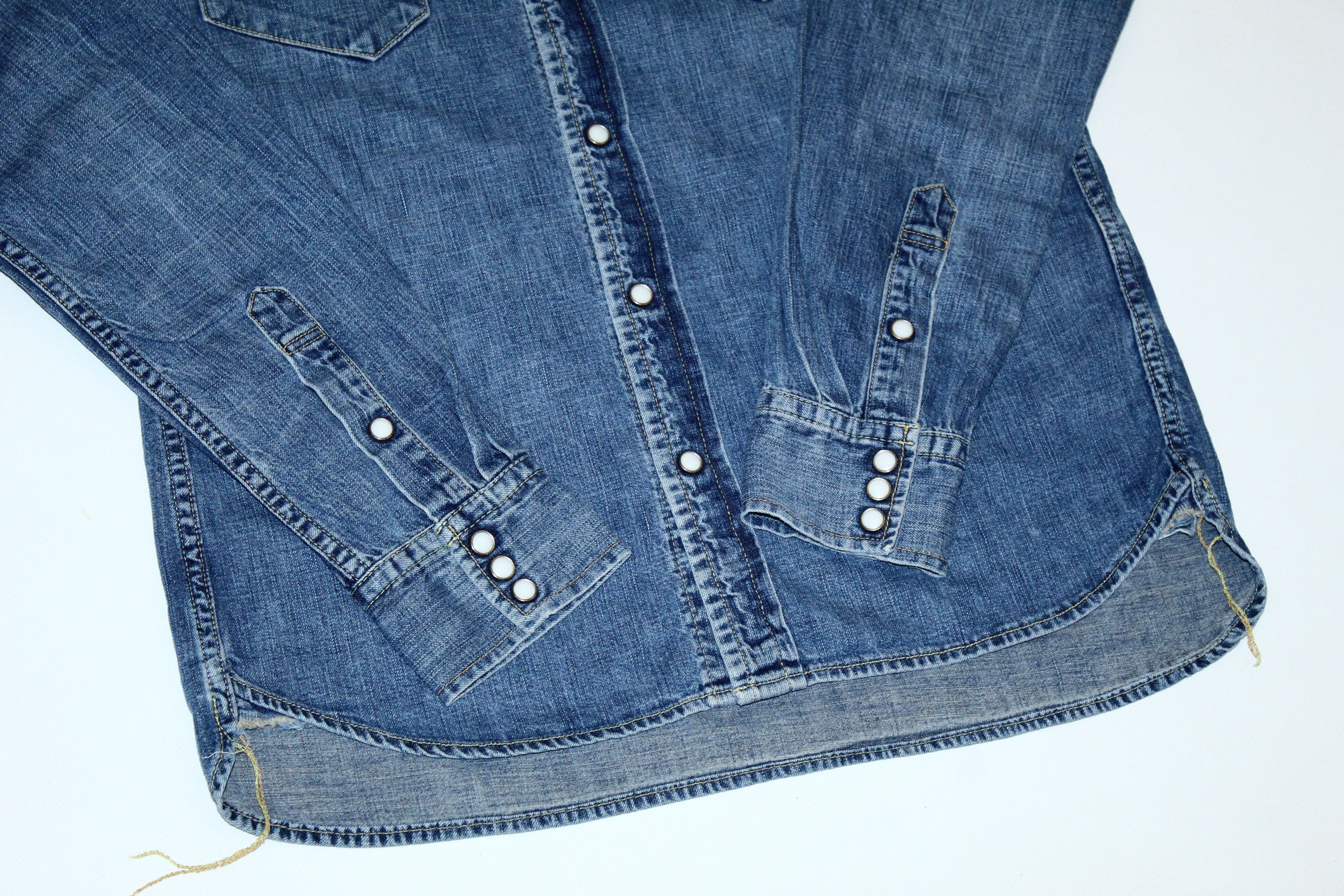 Remi Relief 💥RARE💥 Remi Relief Blue Wash Faded Denim Western Shirt Size US L / EU 52-54 / 3 - 6 Thumbnail