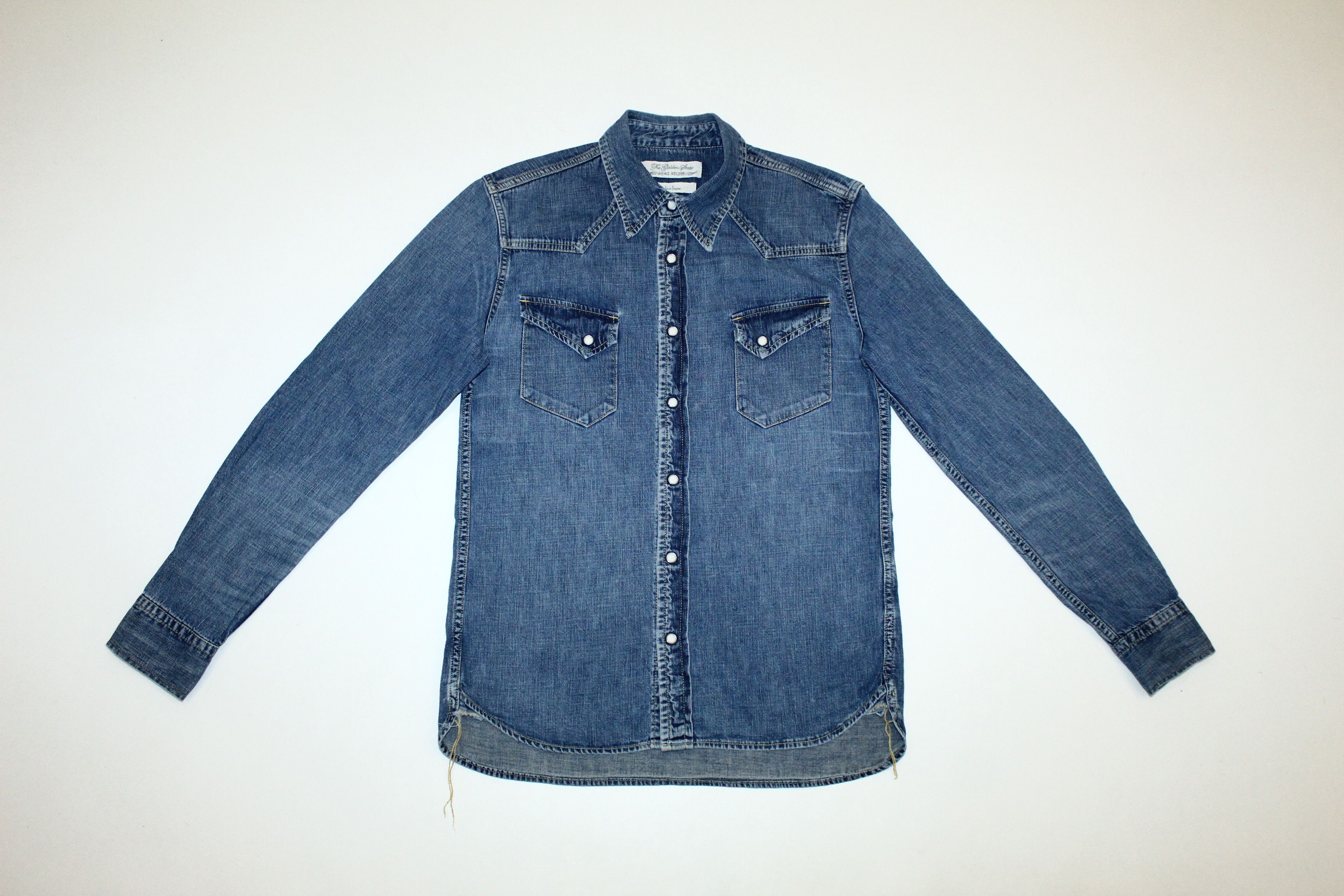 Remi Relief 💥RARE💥 Remi Relief Blue Wash Faded Denim Western Shirt Size US L / EU 52-54 / 3 - 5 Thumbnail