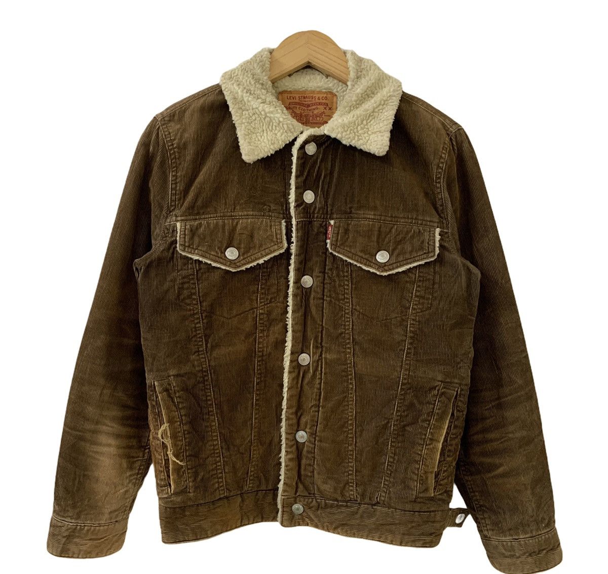 Levi's Vintage Levis Corduroy Shearling Trucker Jacket Size US S / EU 44-46 / 1 - 1 Thumbnail