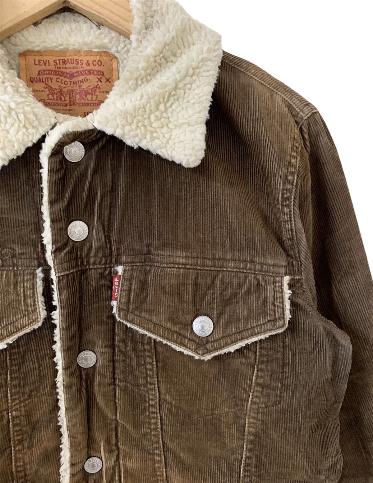 Levi's Vintage Levis Corduroy Shearling Trucker Jacket Size US S / EU 44-46 / 1 - 6 Thumbnail