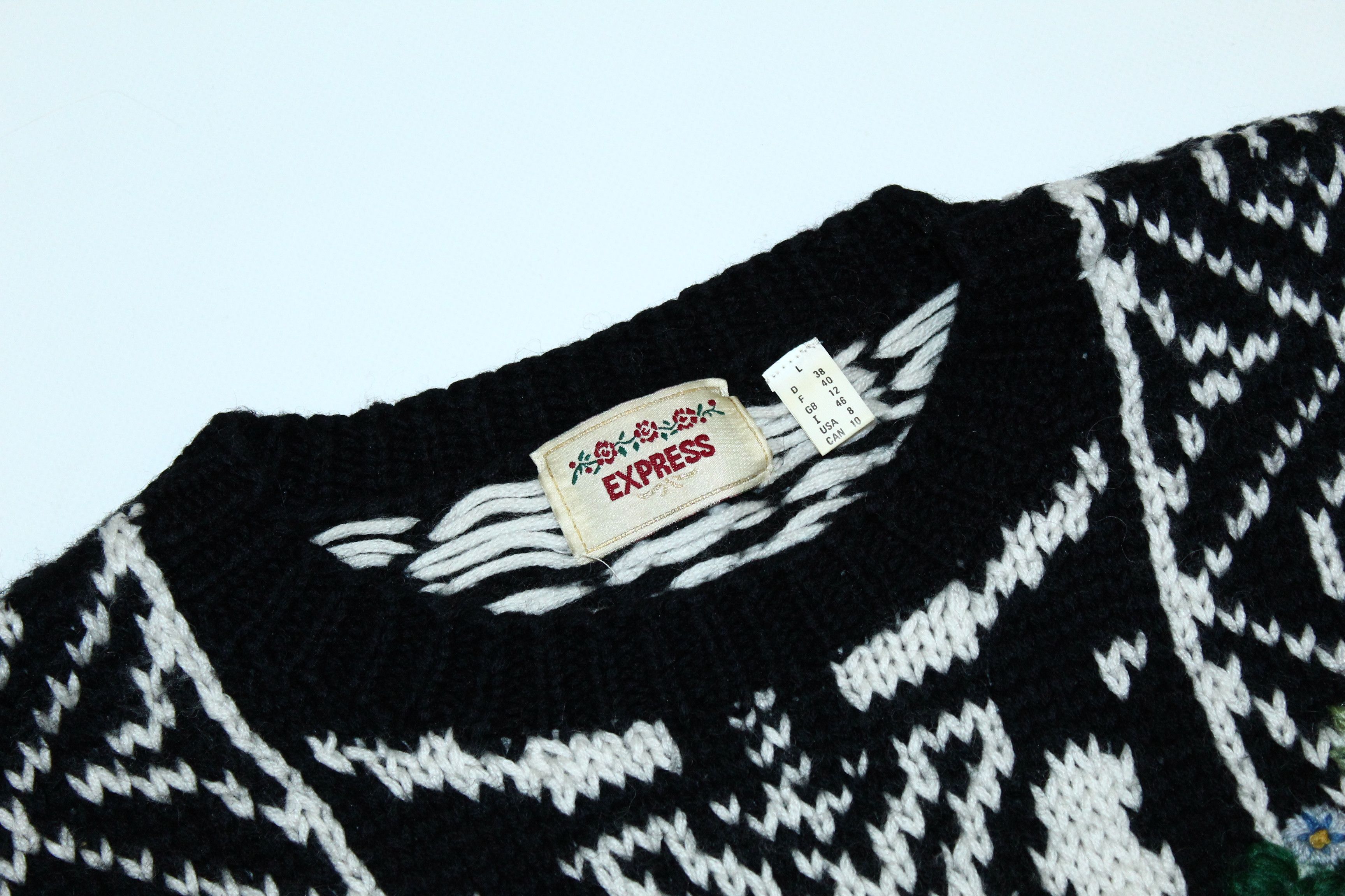 Express Vtg EXPRESS Cowichan Wool Mohair Blend Heavy Knit Sweater Size US L / EU 52-54 / 3 - 3 Thumbnail
