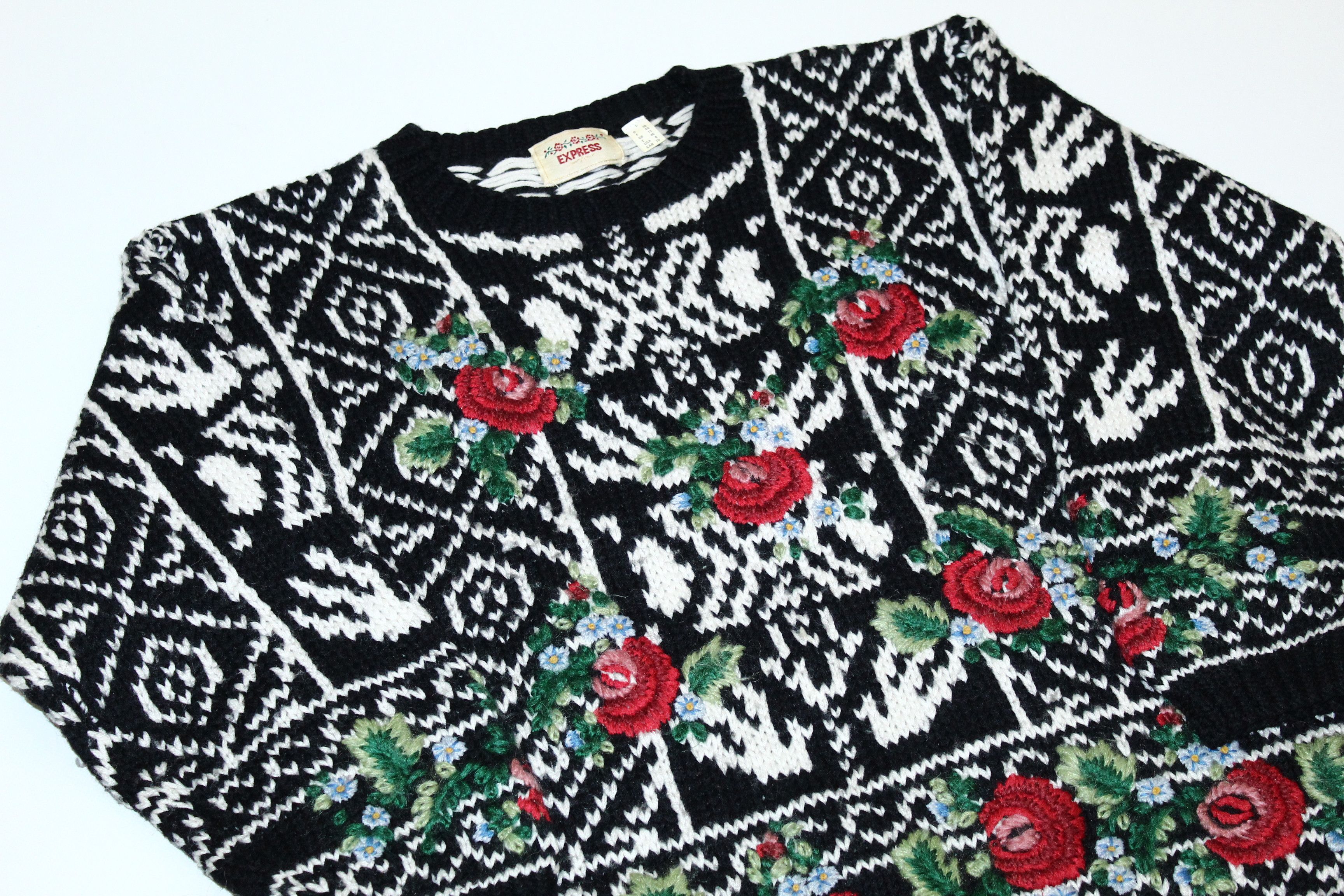 Express Vtg EXPRESS Cowichan Wool Mohair Blend Heavy Knit Sweater Size US L / EU 52-54 / 3 - 6 Thumbnail