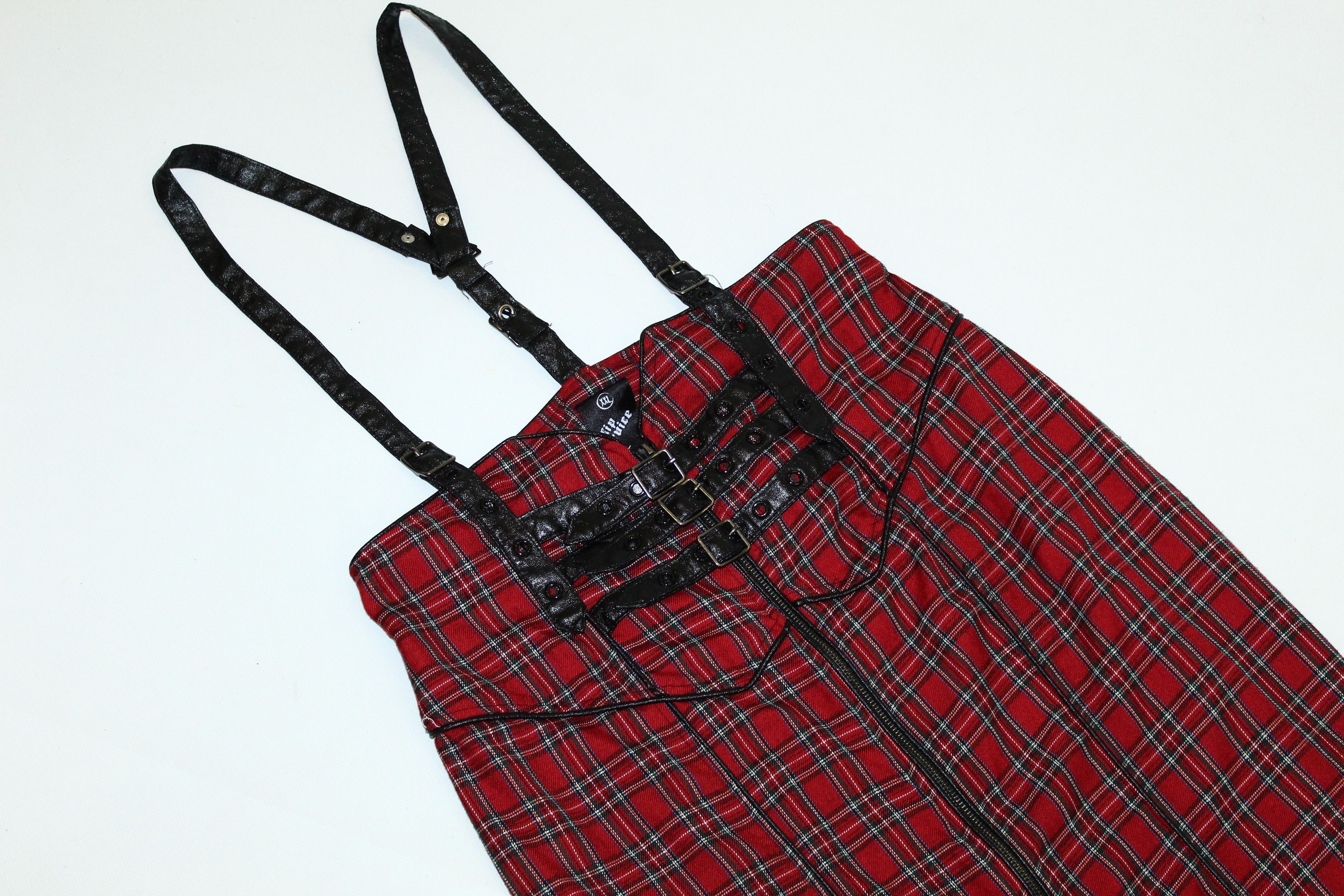 Lip Service Lip Service Red Tartan Bondages Pinafore Dress/skirt Size XXL / US 16-18 / IT 52-54 - 3 Thumbnail