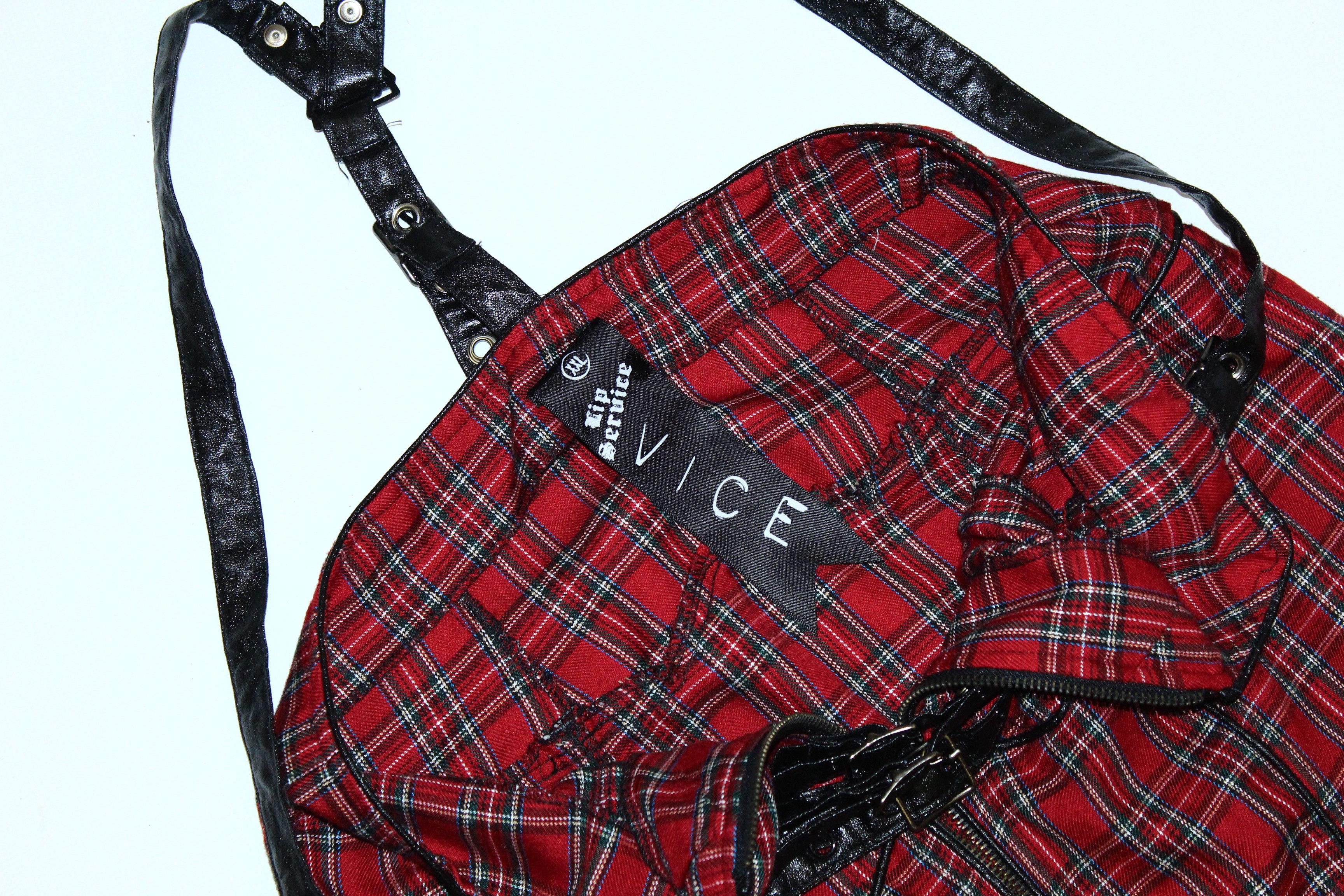 Lip Service Lip Service Red Tartan Bondages Pinafore Dress/skirt Size XXL / US 16-18 / IT 52-54 - 2 Thumbnail
