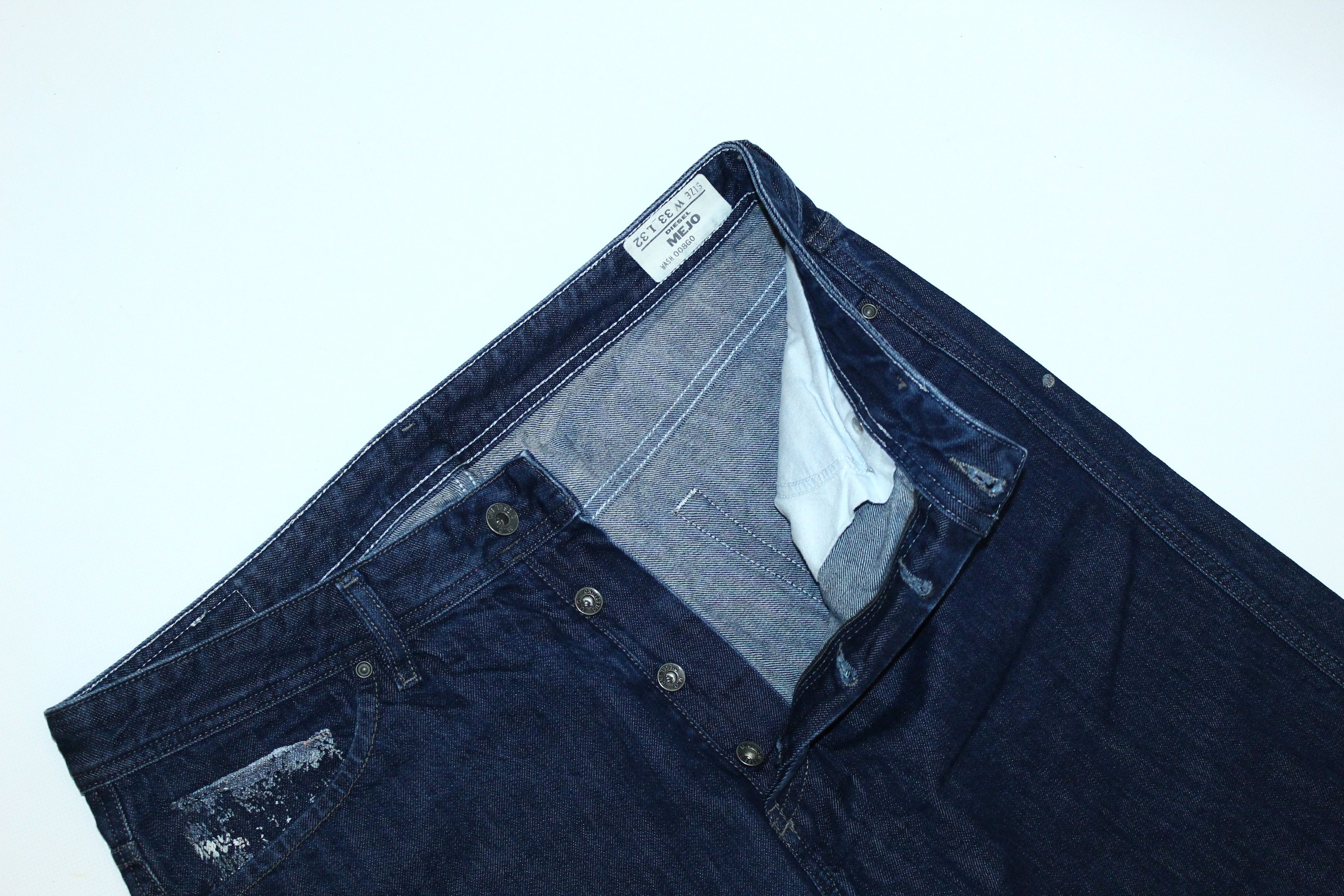 Diesel 🔥 VTG 🔥 DIESEL JEANS MEJO JAPANESE DRAGON PRINT RAW BLUE Size US 34 / EU 50 - 6 Thumbnail