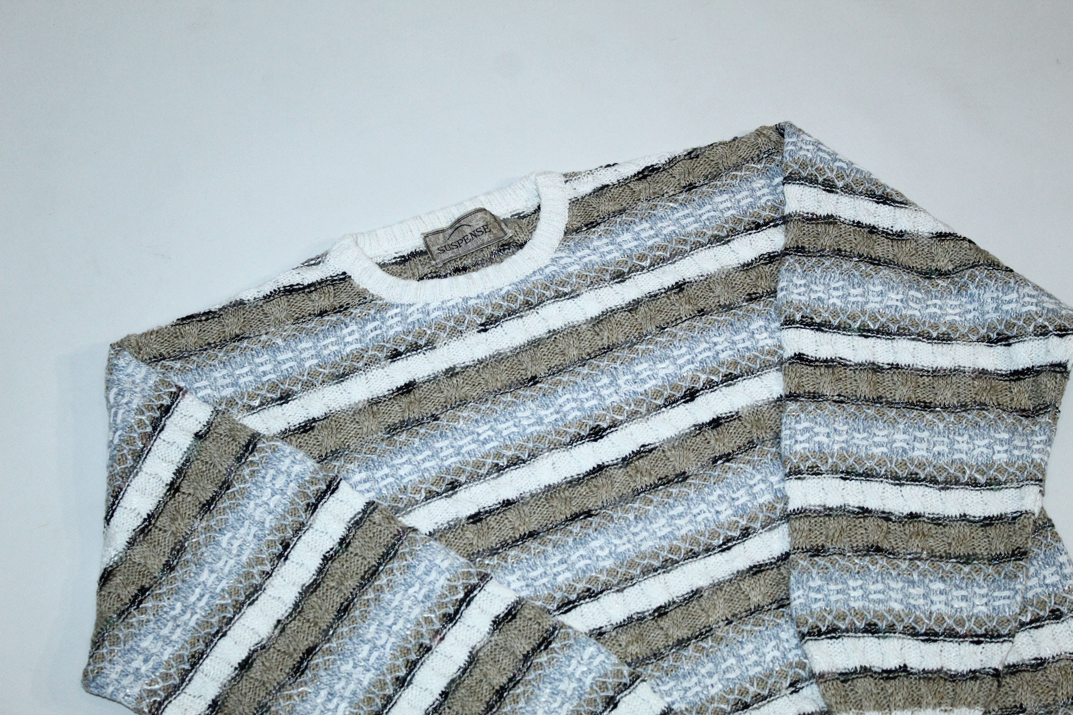 Vintage 🔥 VTG 🔥 Suspense Blend Cable Knit Crew Sweater. Size US L / EU 52-54 / 3 - 4 Thumbnail