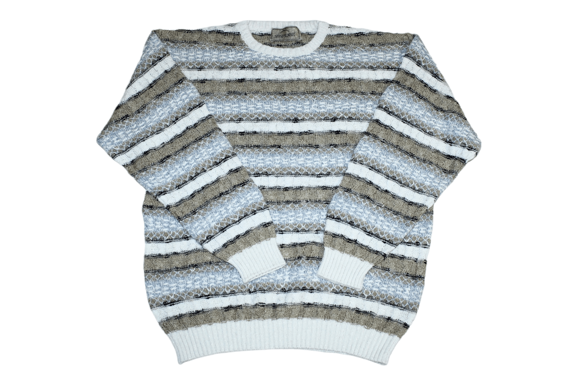 Vintage 🔥 VTG 🔥 Suspense Blend Cable Knit Crew Sweater. Size US L / EU 52-54 / 3 - 1 Thumbnail