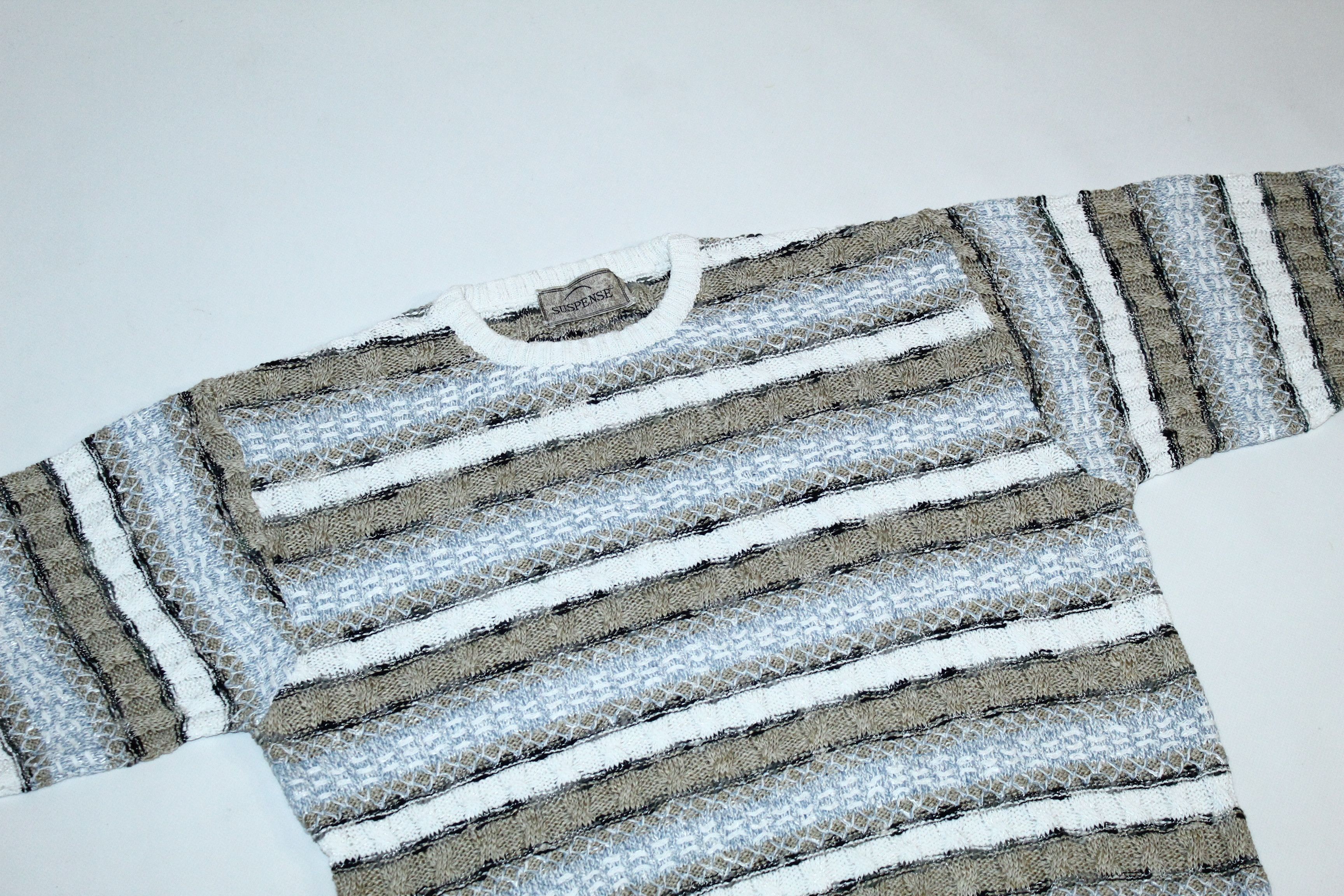 Vintage 🔥 VTG 🔥 Suspense Blend Cable Knit Crew Sweater. Size US L / EU 52-54 / 3 - 3 Thumbnail