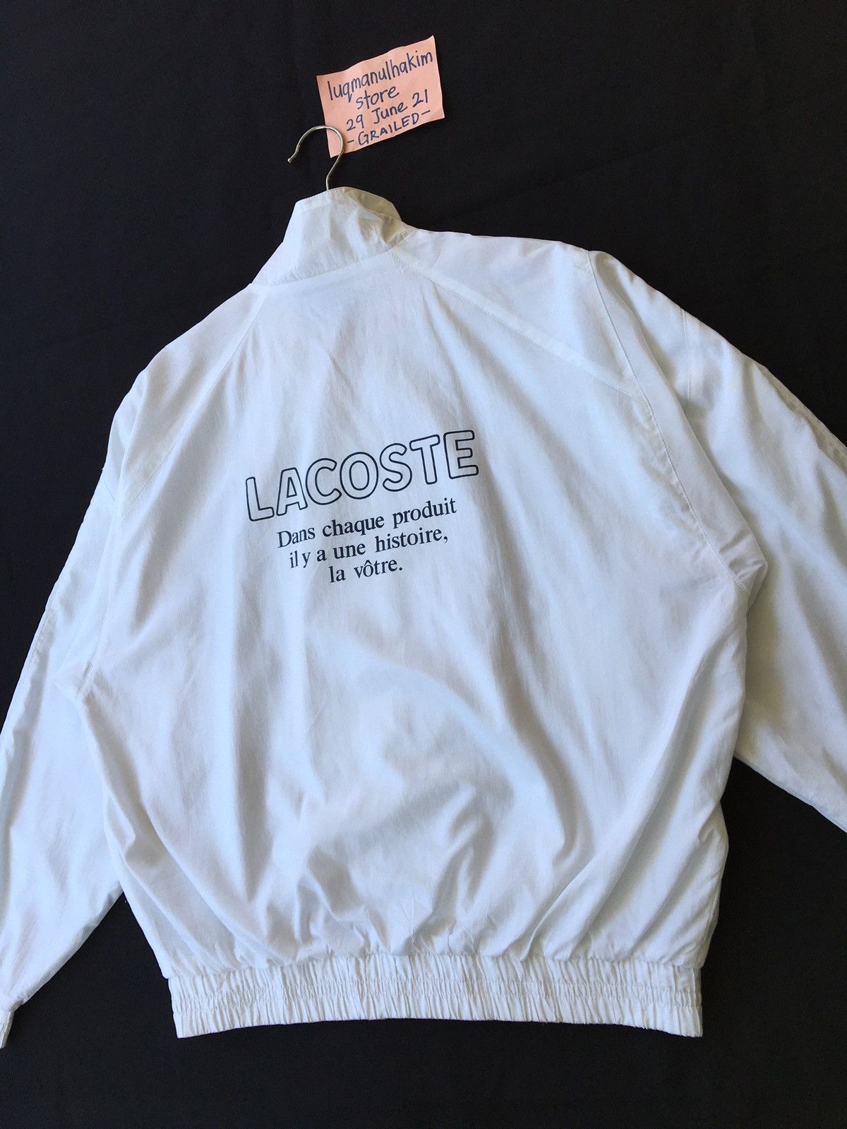 Lacoste Vintage Lacoste Big Logo White Windbreaker/ Jacket Size US M / EU 48-50 / 2 - 5 Thumbnail