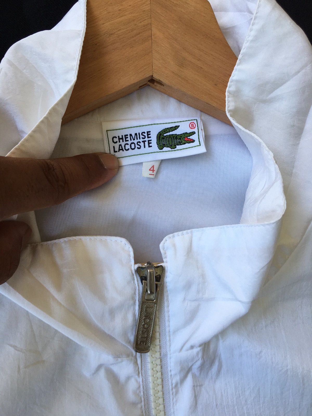 Lacoste Vintage Lacoste Big Logo White Windbreaker/ Jacket Size US M / EU 48-50 / 2 - 11 Thumbnail