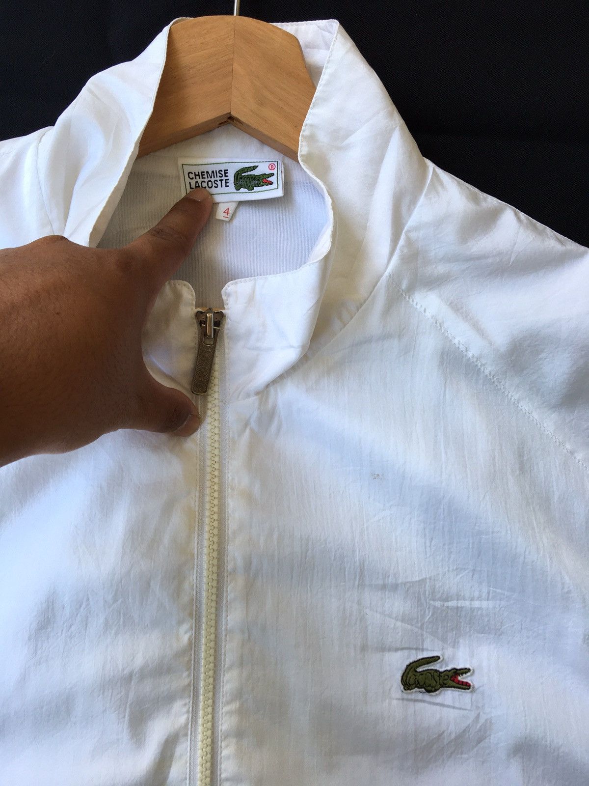 Lacoste Vintage Lacoste Big Logo White Windbreaker/ Jacket Size US M / EU 48-50 / 2 - 10 Thumbnail