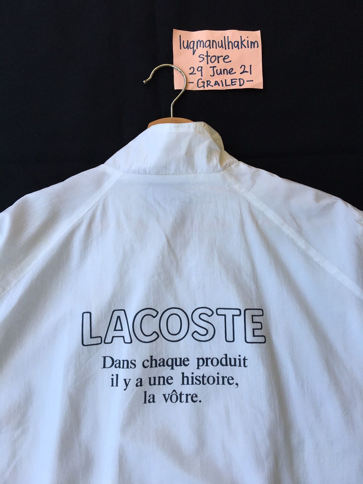Vintage Lacoste Big Logo White Windbreaker/ Jacket