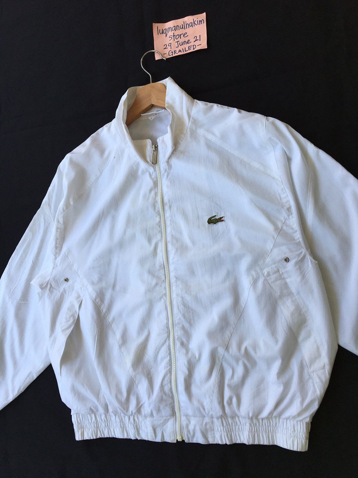 Lacoste Vintage Lacoste Big Logo White Windbreaker/ Jacket Size US M / EU 48-50 / 2 - 9 Thumbnail