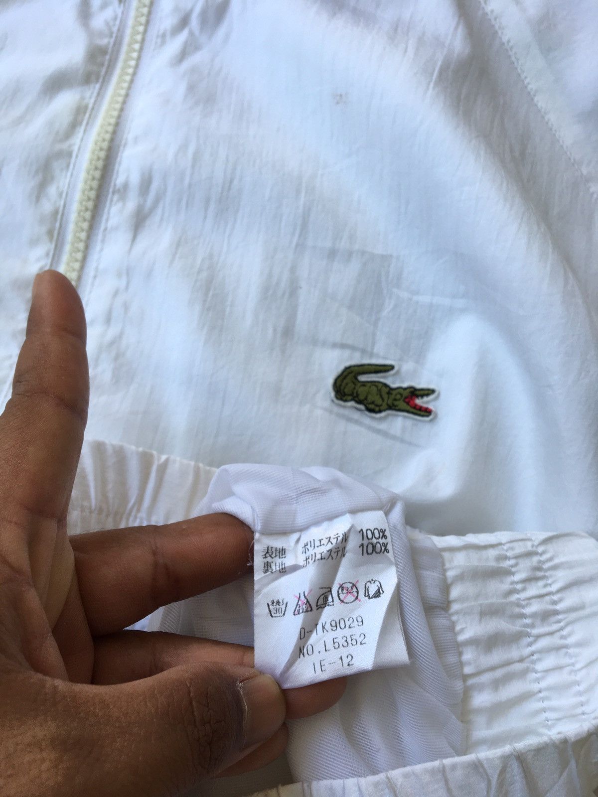 Lacoste Vintage Lacoste Big Logo White Windbreaker/ Jacket Size US M / EU 48-50 / 2 - 12 Thumbnail