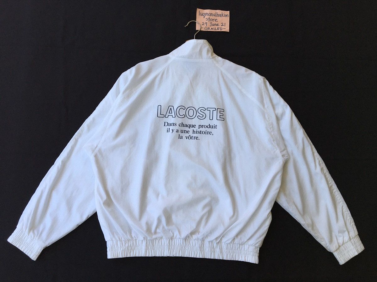 Lacoste Vintage Lacoste Big Logo White Windbreaker/ Jacket Size US M / EU 48-50 / 2 - 2 Thumbnail