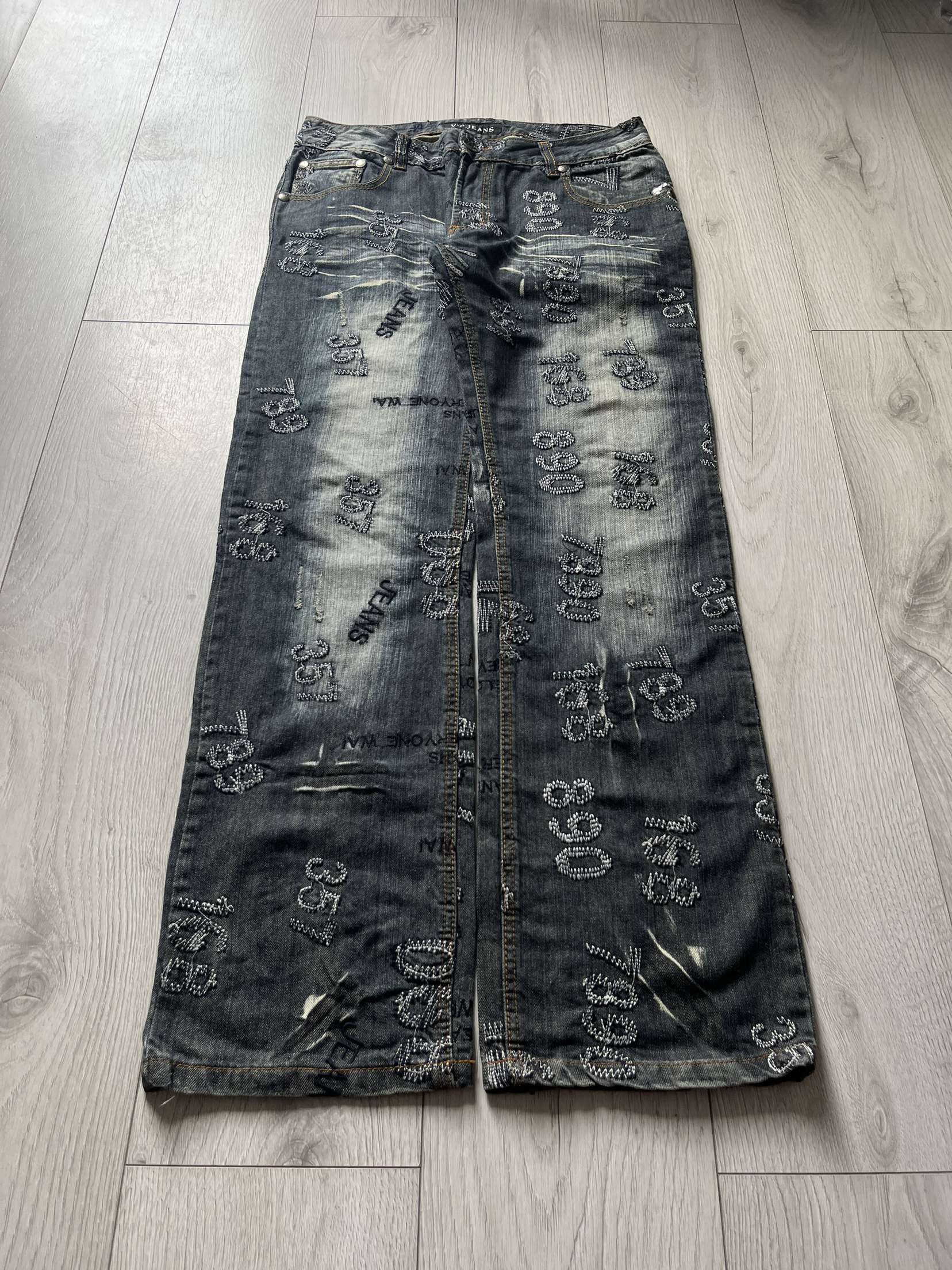 Archival Clothing Cyber y2k baggy denim pants widelegs archive