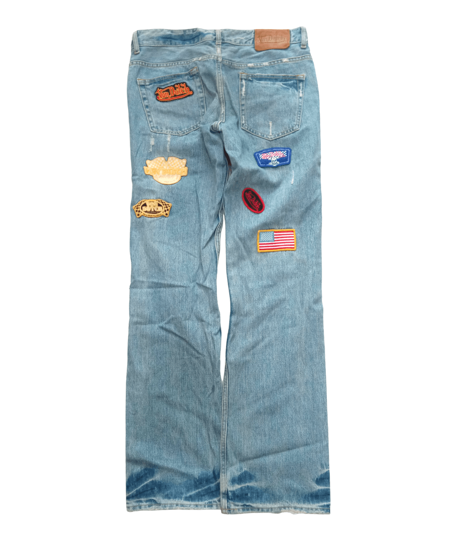 Vintage Von Dutch Japan Patchwork Y2K Denim Jeans Size US 32 / EU 48 - 2 Thumbnail