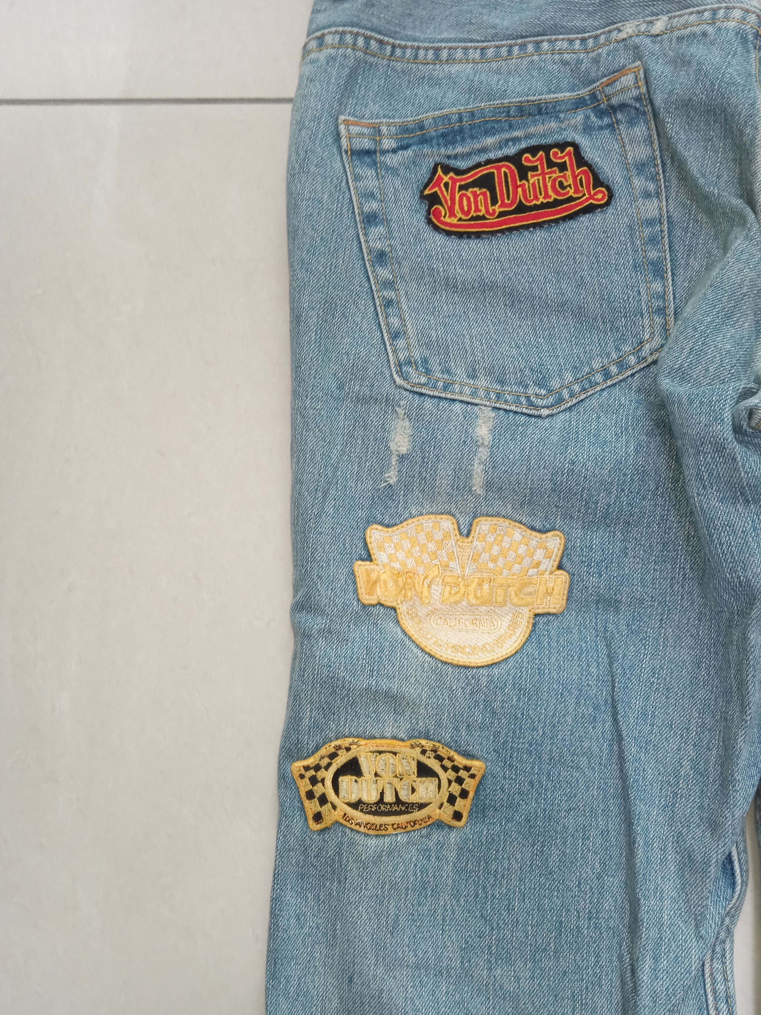 Vintage Von Dutch Japan Patchwork Y2K Denim Jeans Size US 32 / EU 48 - 6 Thumbnail