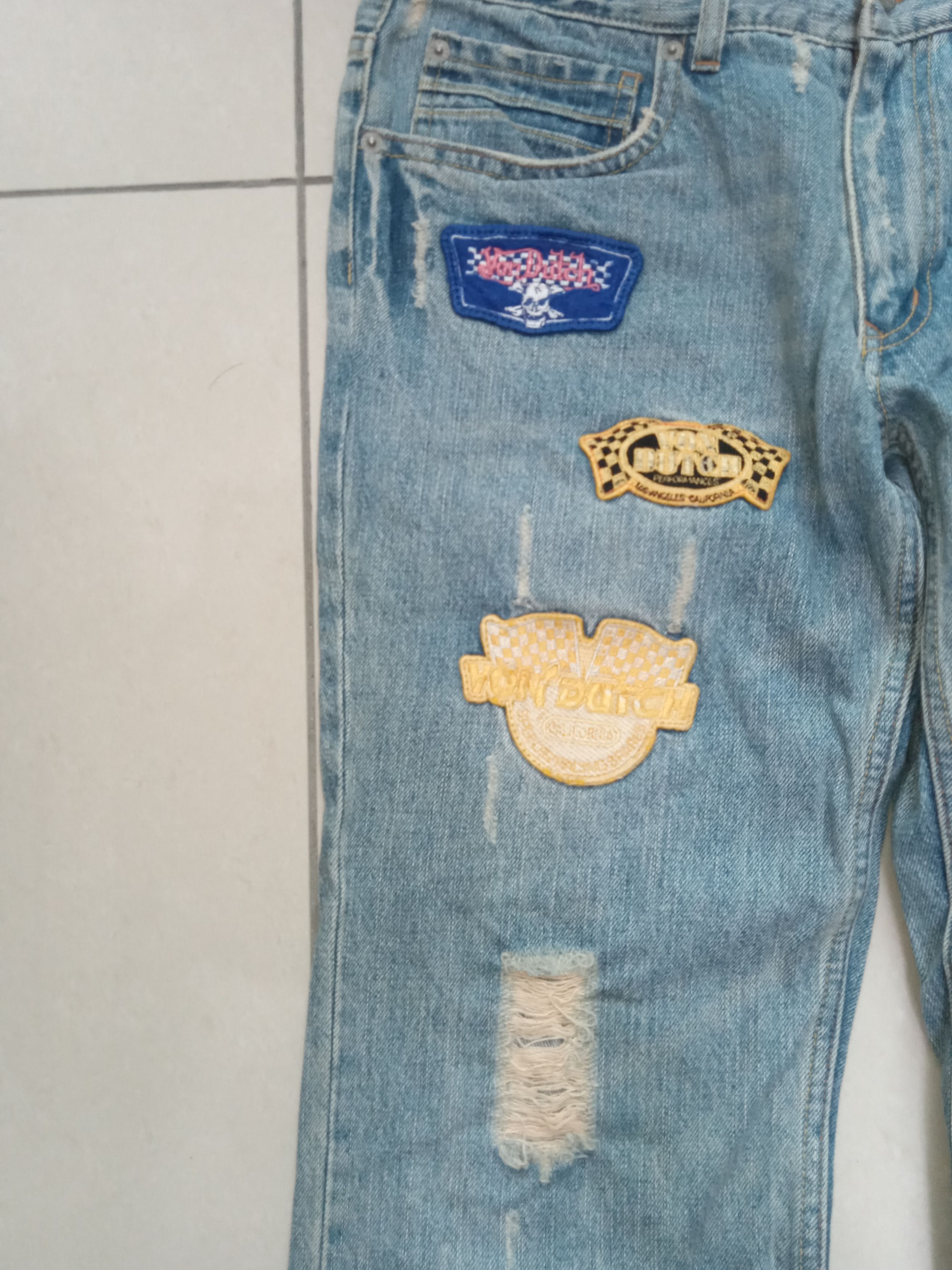 Vintage Von Dutch Japan Patchwork Y2K Denim Jeans Size US 32 / EU 48 - 4 Thumbnail