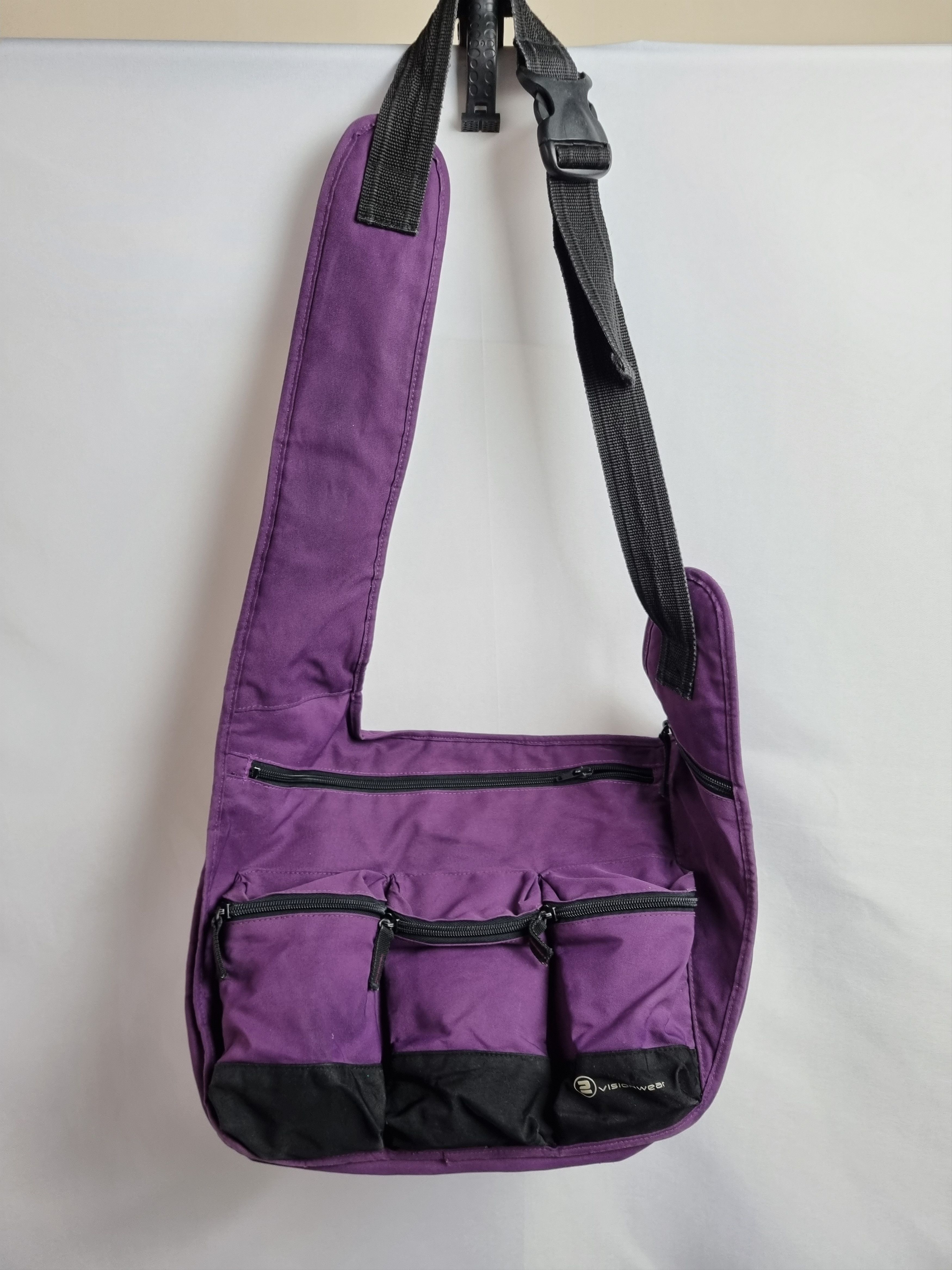 Vintage Multi Pockets Attractive Sling Bag Nike Style in Purple, Men's