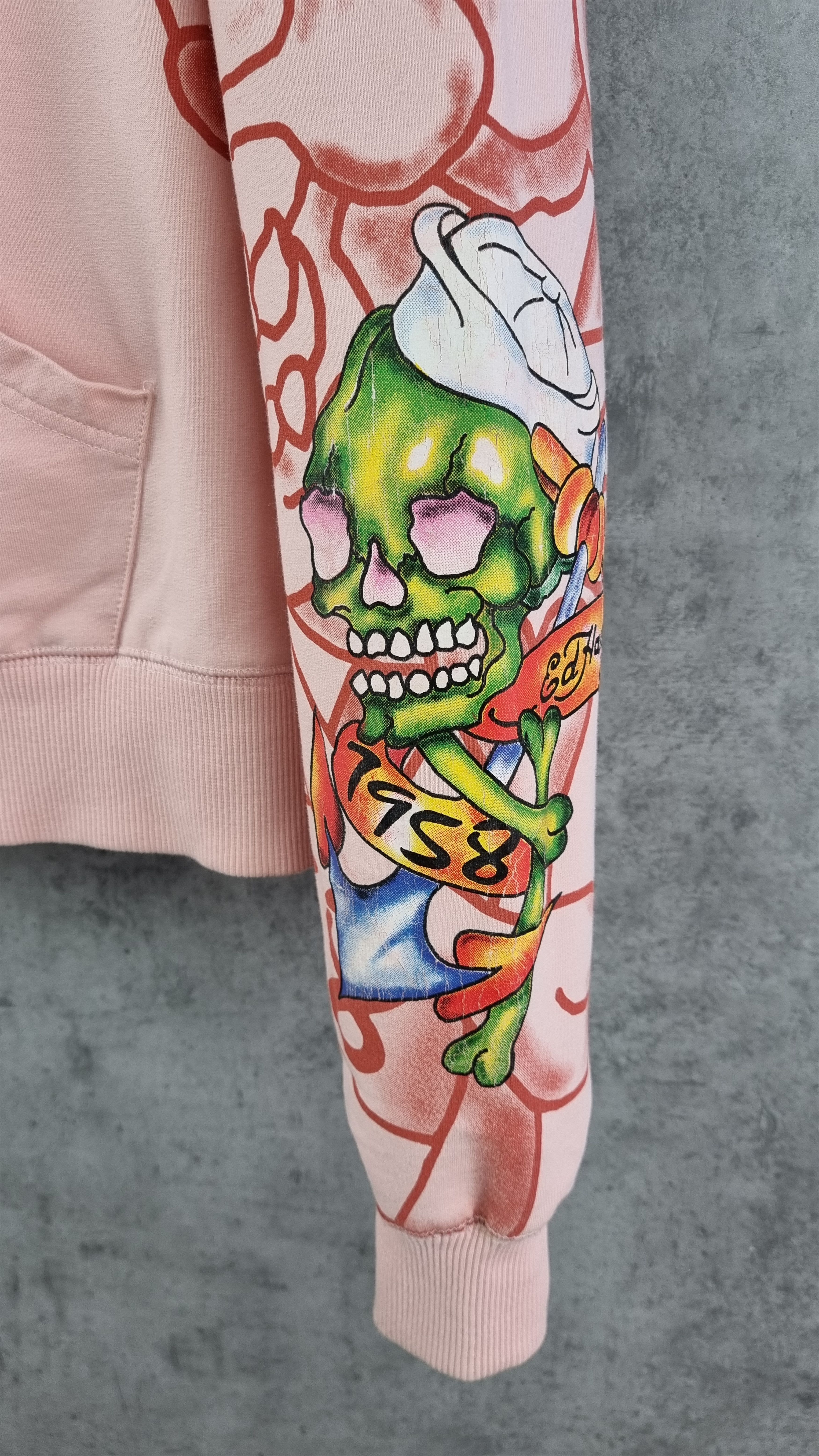 Christian Audigier × Ed Hardy Rare Skull Theme ED HARDY Hooded Track top Light Jacket Size S / US 4 / IT 40 - 8 Thumbnail
