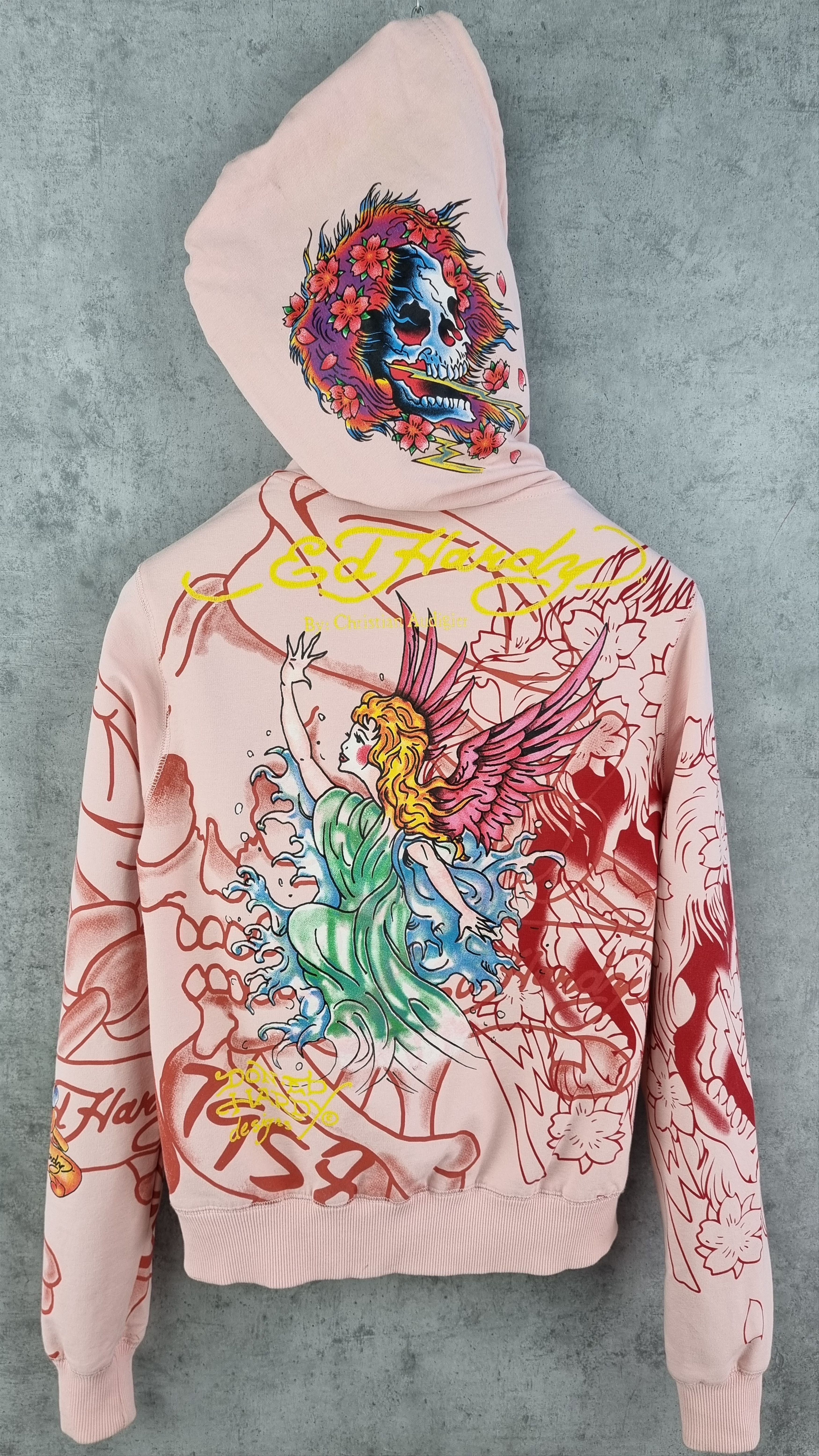 Christian Audigier × Ed Hardy Rare Skull Theme ED HARDY Hooded Track top Light Jacket Size S / US 4 / IT 40 - 22 Thumbnail