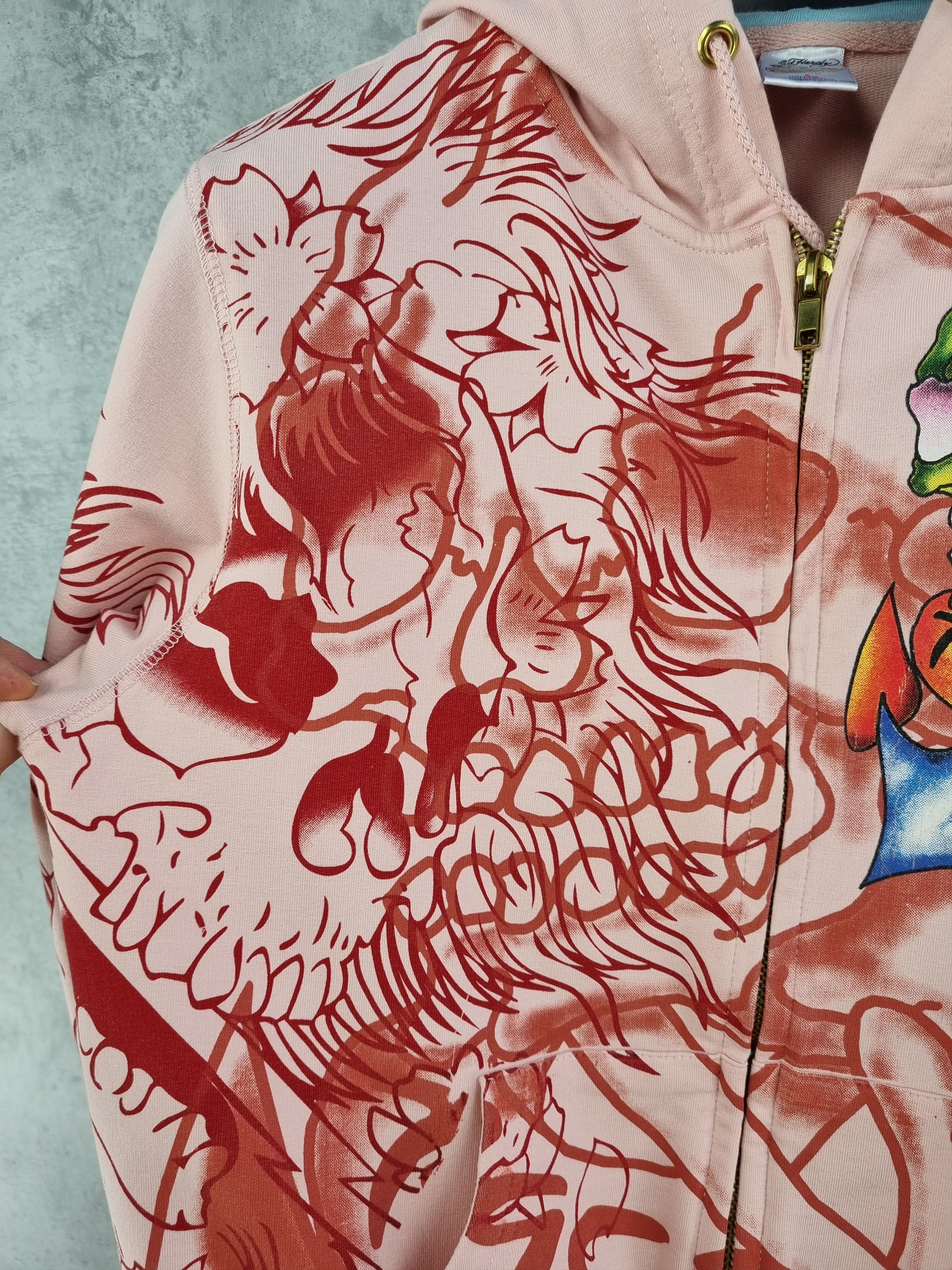 Christian Audigier × Ed Hardy Rare Skull Theme ED HARDY Hooded Track top Light Jacket Size S / US 4 / IT 40 - 4 Thumbnail