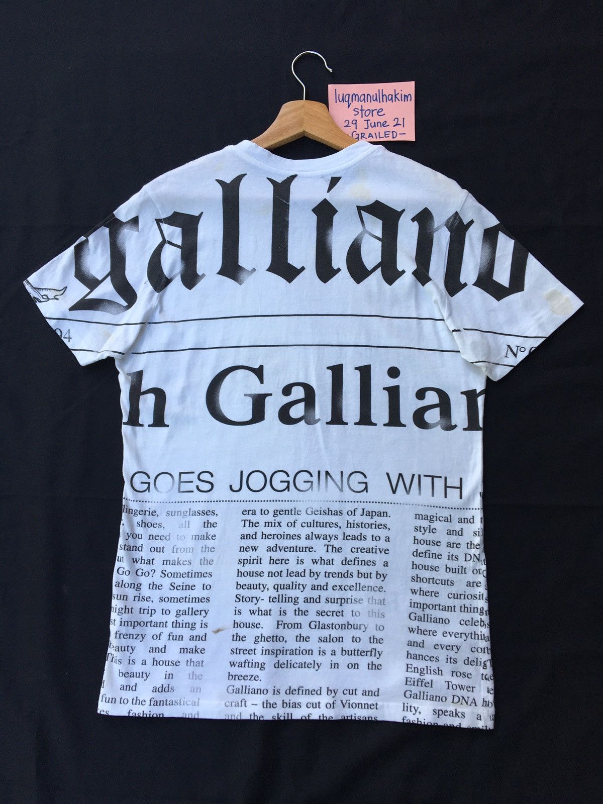 John Galliano Rare Vintage John Galliano Newspaper Tshirt Size US S / EU 44-46 / 1 - 17 Thumbnail