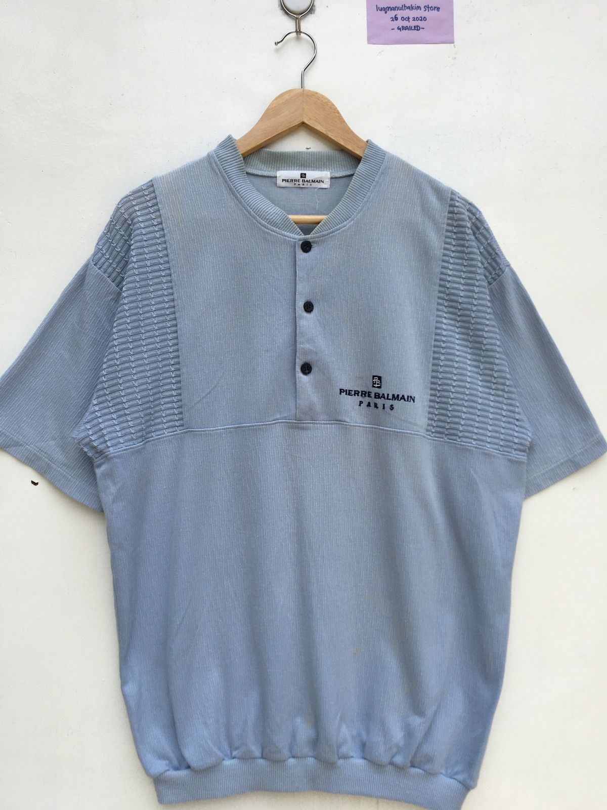 Pierre Balmain Pierre Balmain T Shirt Half Button Up Embroidery Logo Size US L / EU 52-54 / 3 - 5 Thumbnail