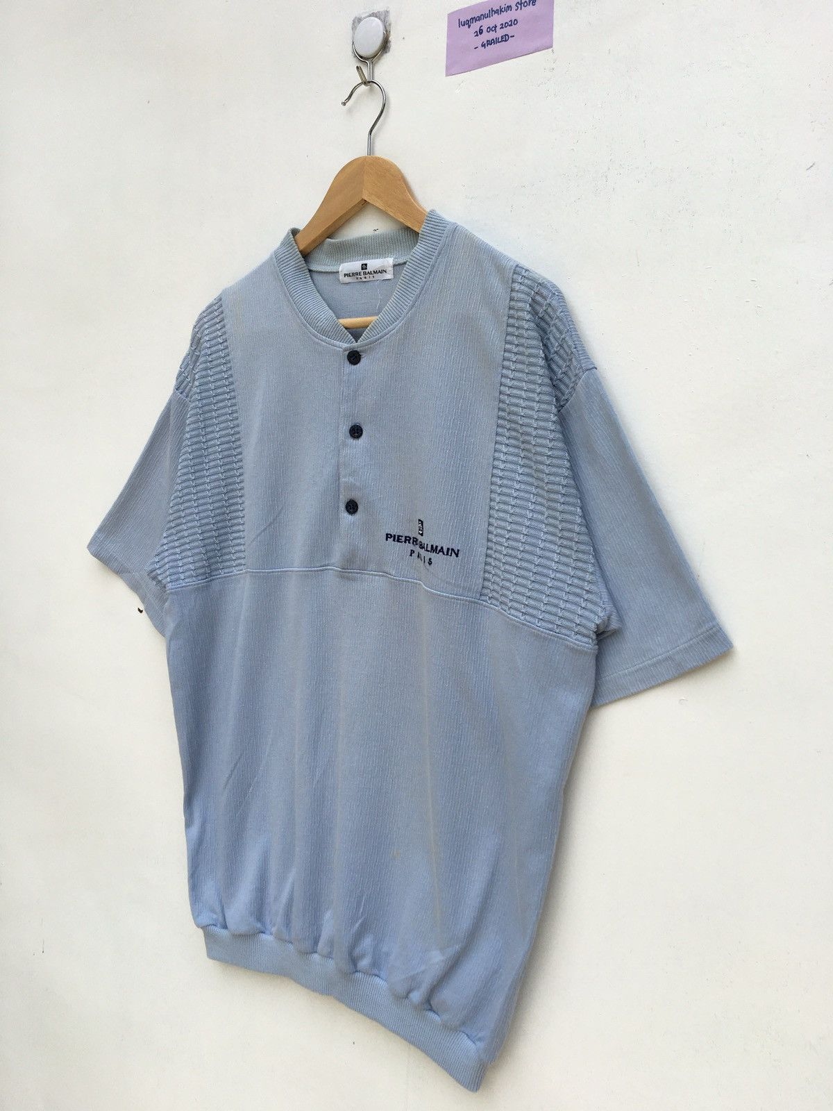 Pierre Balmain Pierre Balmain T Shirt Half Button Up Embroidery Logo Size US L / EU 52-54 / 3 - 4 Thumbnail