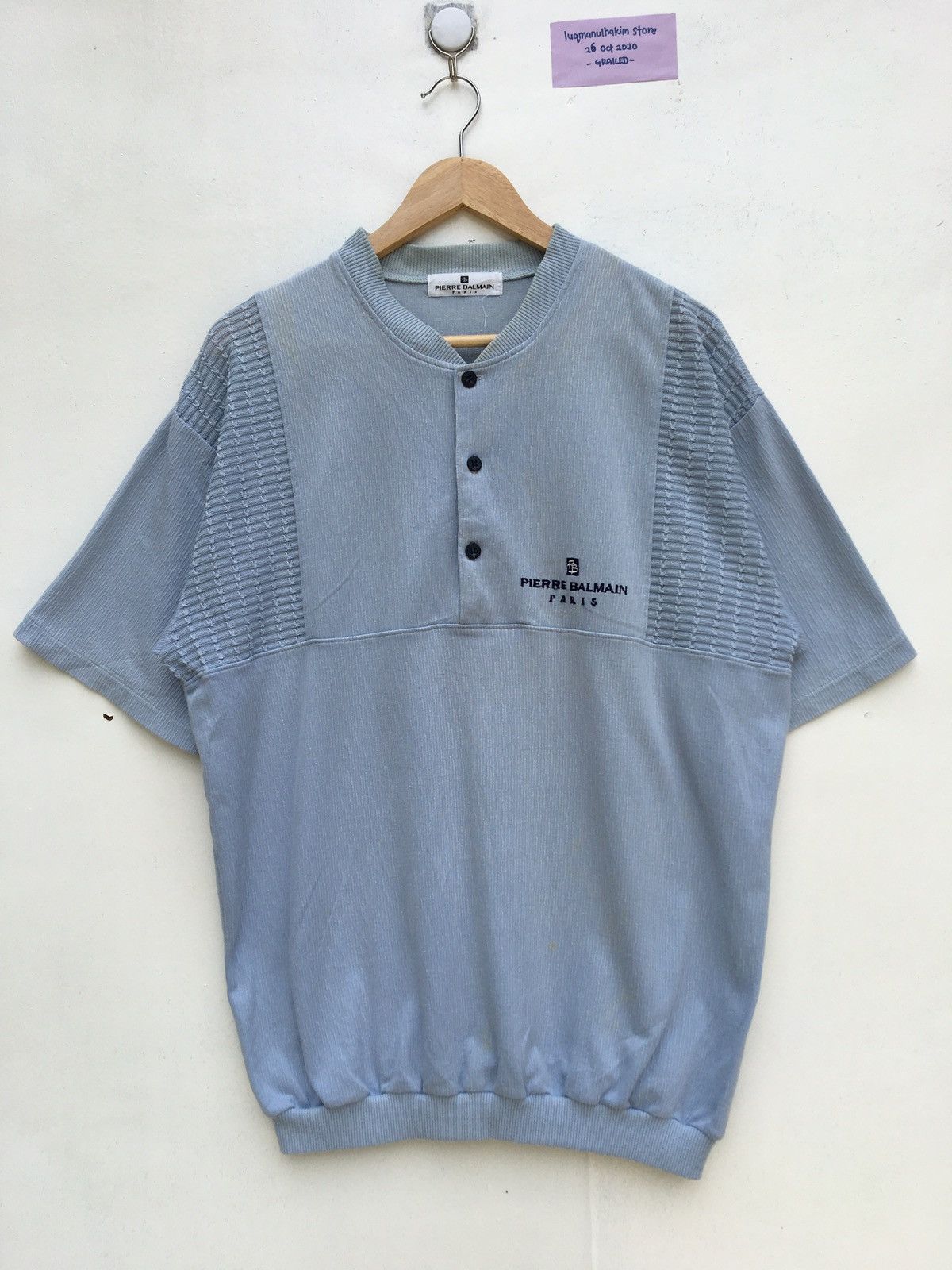 Pierre Balmain Pierre Balmain T Shirt Half Button Up Embroidery Logo Size US L / EU 52-54 / 3 - 2 Thumbnail