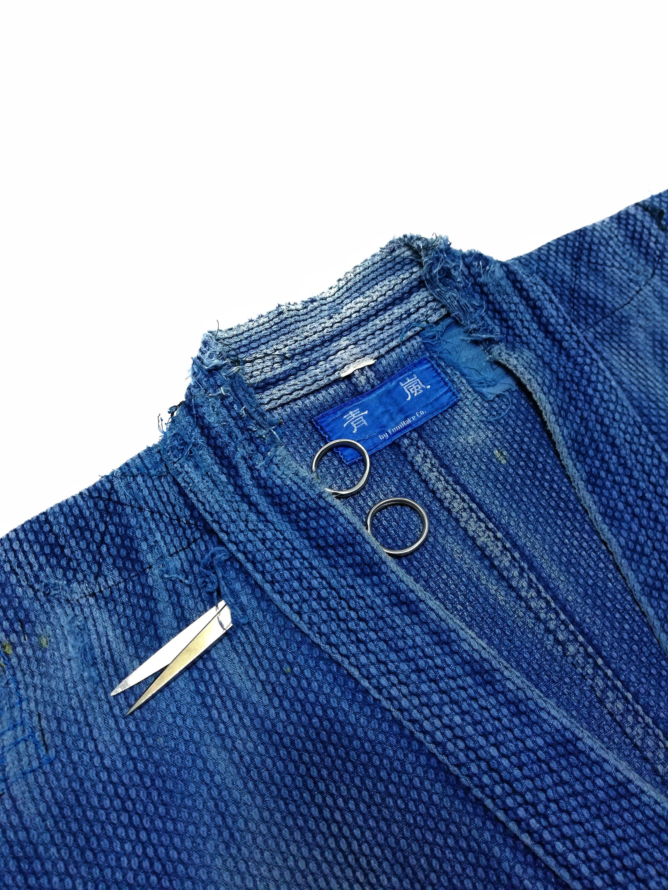 Indigo × Japanese Brand 🔥Sanjuro Kimono Indigo Dyed Woven Japan Traditional Wear🔥 Size US M / EU 48-50 / 2 - 10 Thumbnail