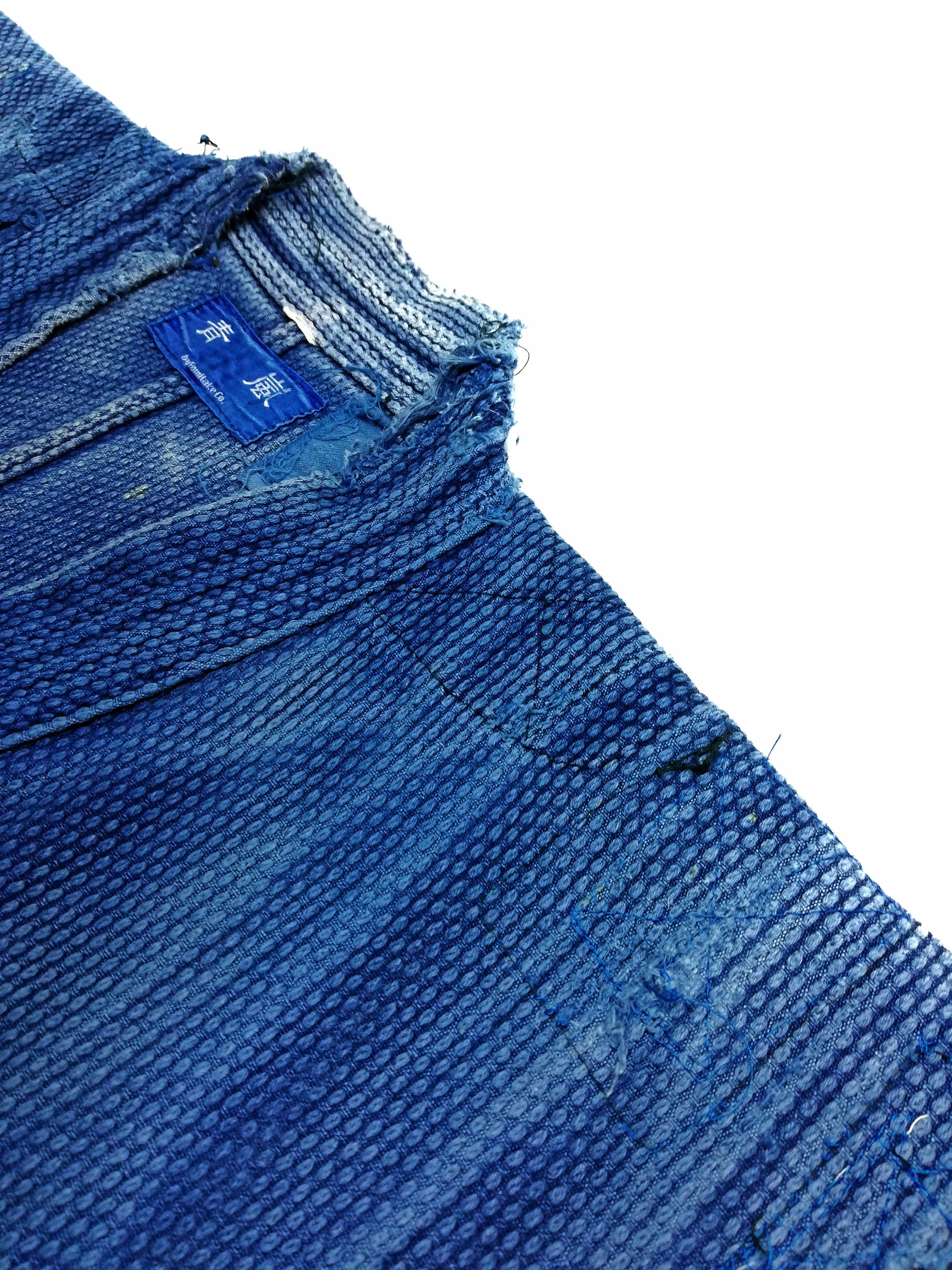 Indigo × Japanese Brand 🔥Sanjuro Kimono Indigo Dyed Woven Japan Traditional Wear🔥 Size US M / EU 48-50 / 2 - 6 Thumbnail