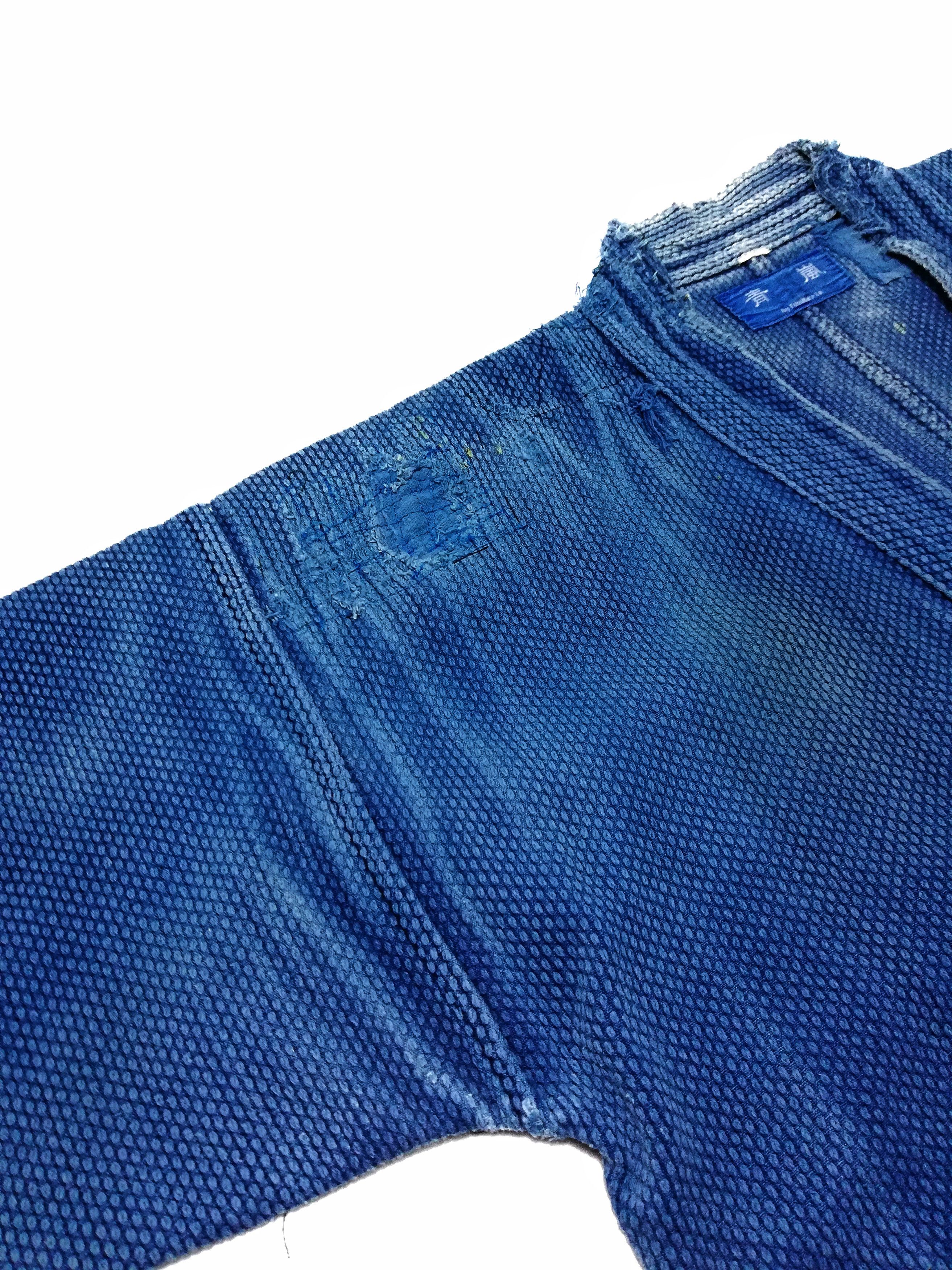 Indigo × Japanese Brand 🔥Sanjuro Kimono Indigo Dyed Woven Japan Traditional Wear🔥 Size US M / EU 48-50 / 2 - 9 Thumbnail