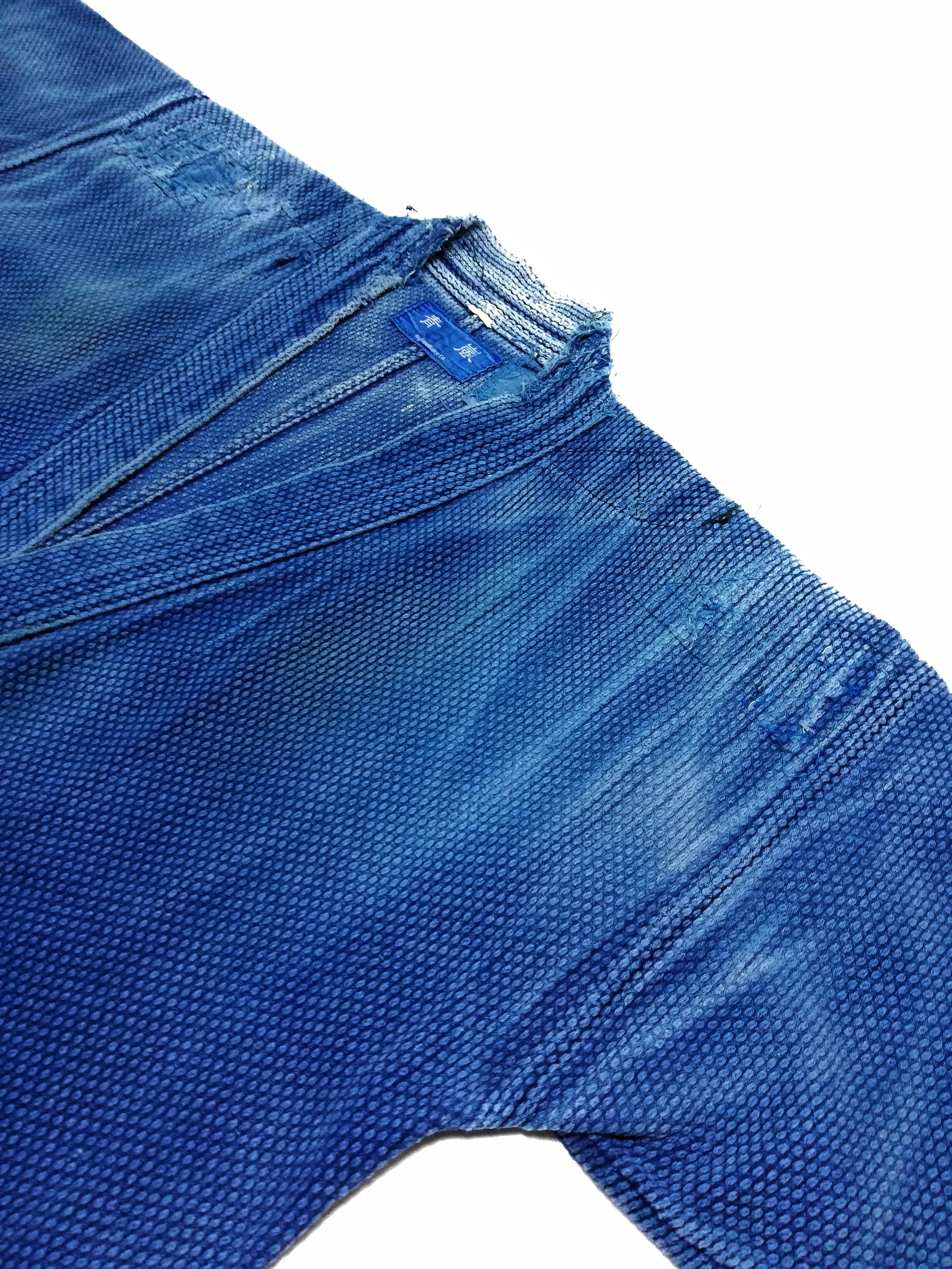 Indigo × Japanese Brand 🔥Sanjuro Kimono Indigo Dyed Woven Japan Traditional Wear🔥 Size US M / EU 48-50 / 2 - 5 Thumbnail